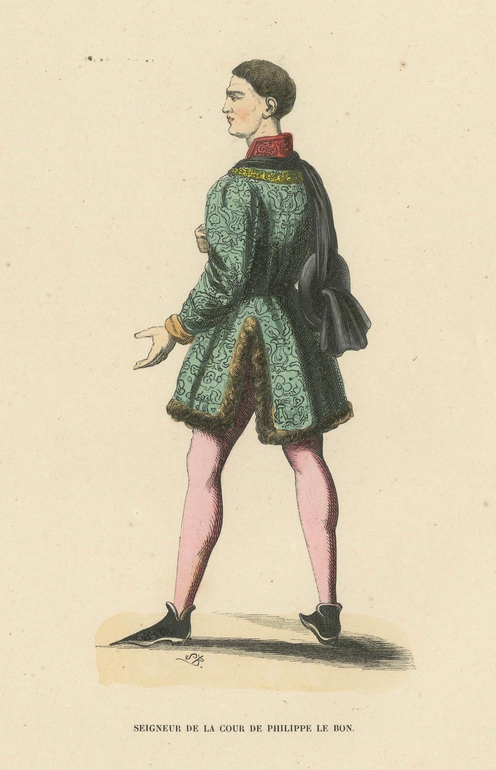 Lord of the Court of Philip the Good, eingraviert und veröffentlicht 1847 (Mittleres 19. Jahrhundert) im Angebot