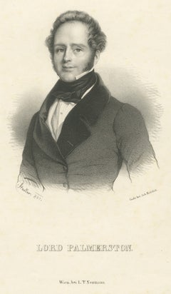 Lord Palmerston, Prime Minister, Antique Engraved Portrait