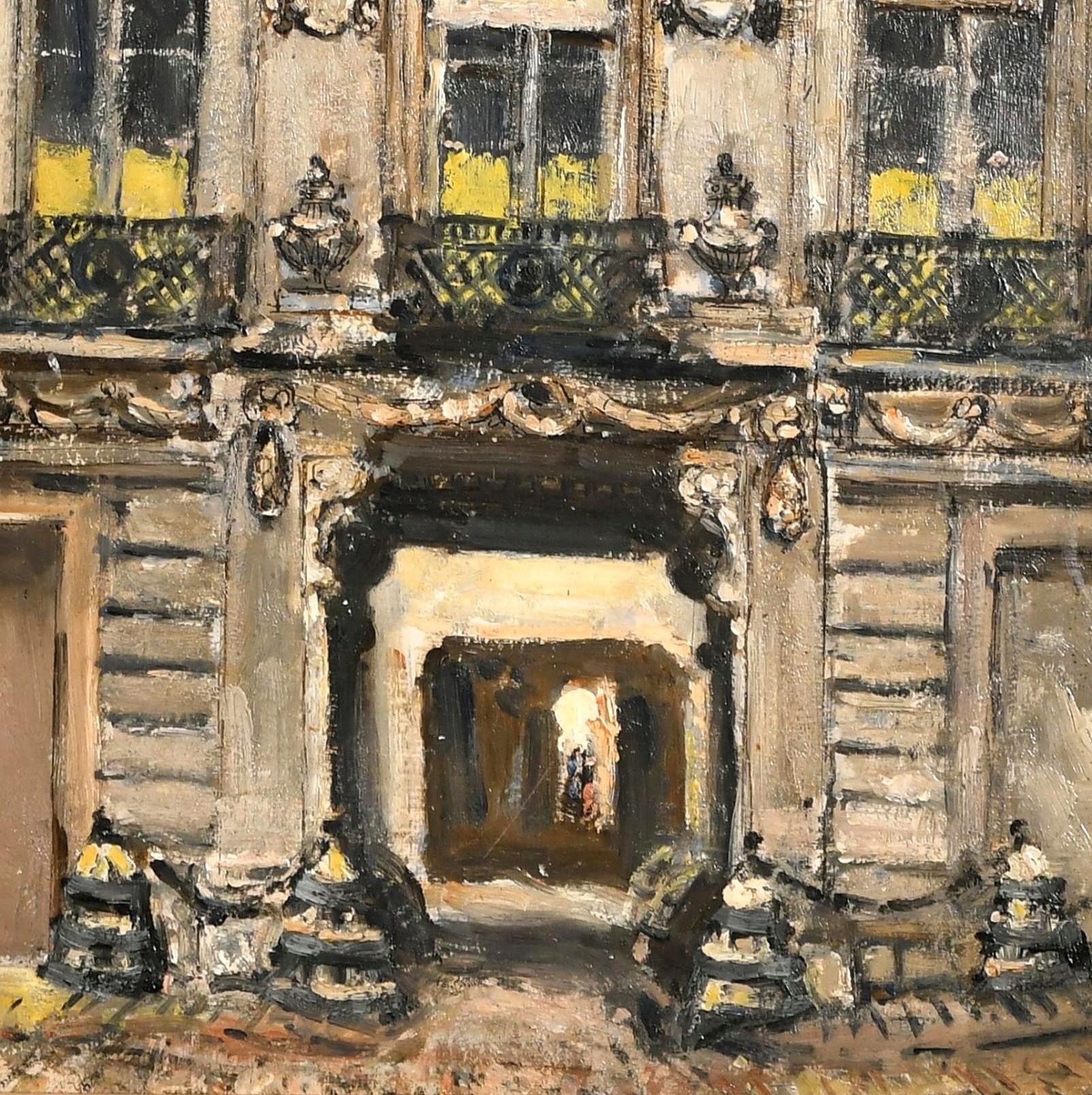 Hotel d'Aligre, Rouen - Architectural France Normandy Impressionist Oil Painting For Sale 1