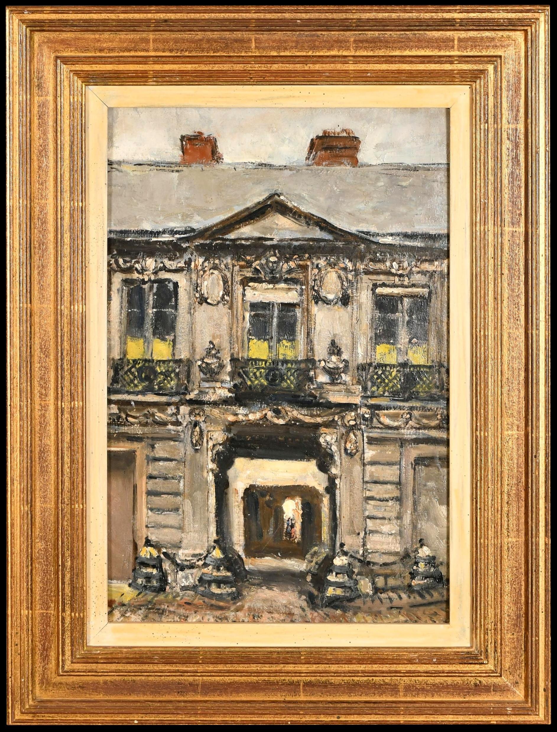 Hotel d'Aligre, Rouen - Architectural France Normandy Impressionist Oil Painting For Sale 2