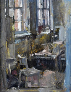 The Studio - Fine Mid 20th Century Interior Oil on Board Painting Agnew's London