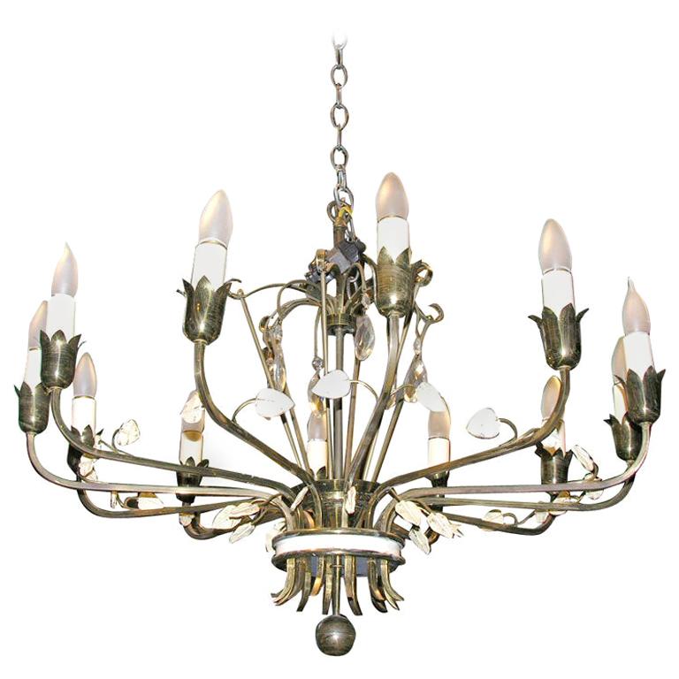 Lord and Taylor Brass Chandelier For Sale