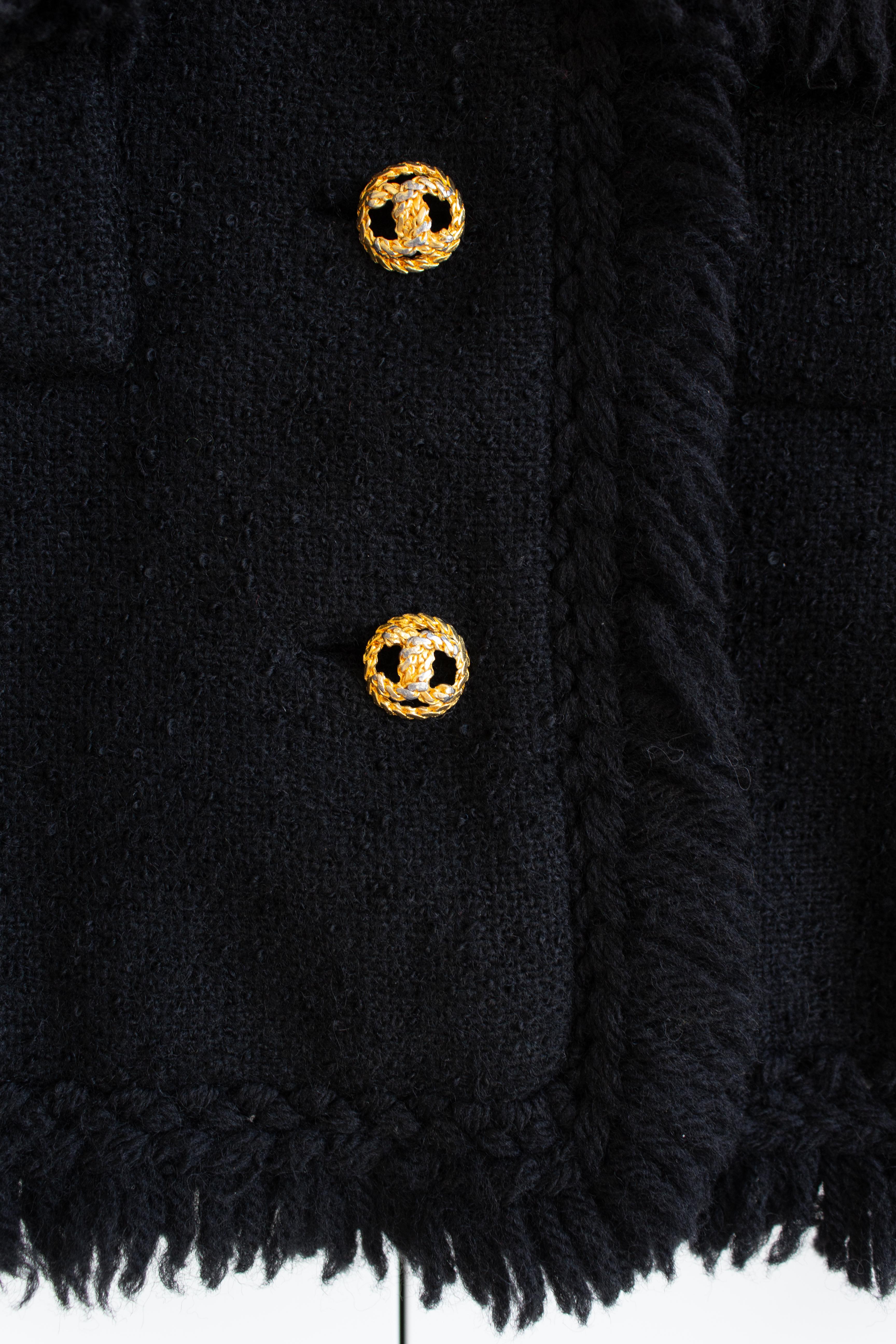 Veste Jackie à franges noire et dorée Lord & Taylor Parisiennes des années 1970 en vente 5