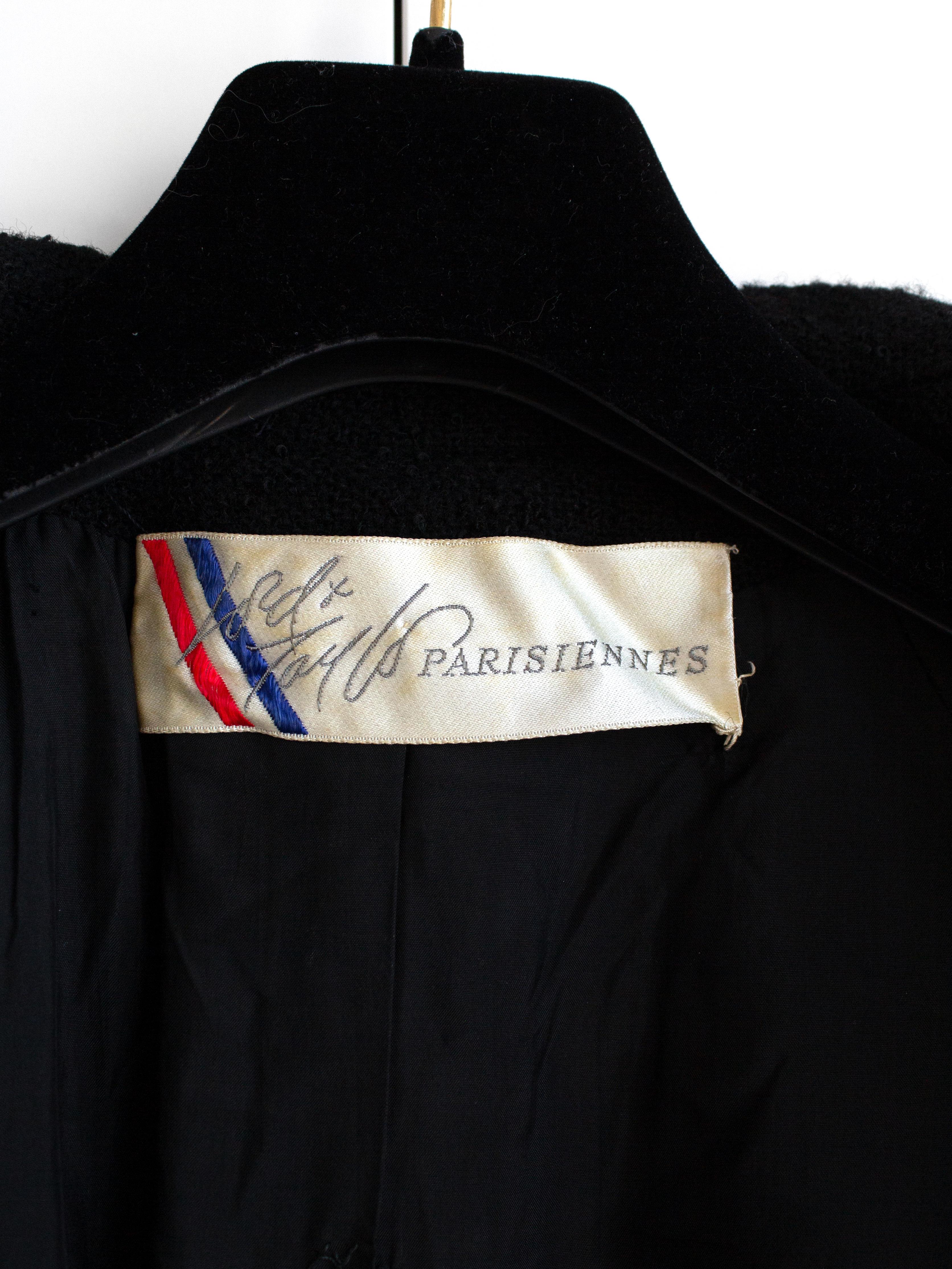 Lord & Taylor Parisiennes 1970s Black Gold Jackie Fringe Tweed Jacket For Sale 3