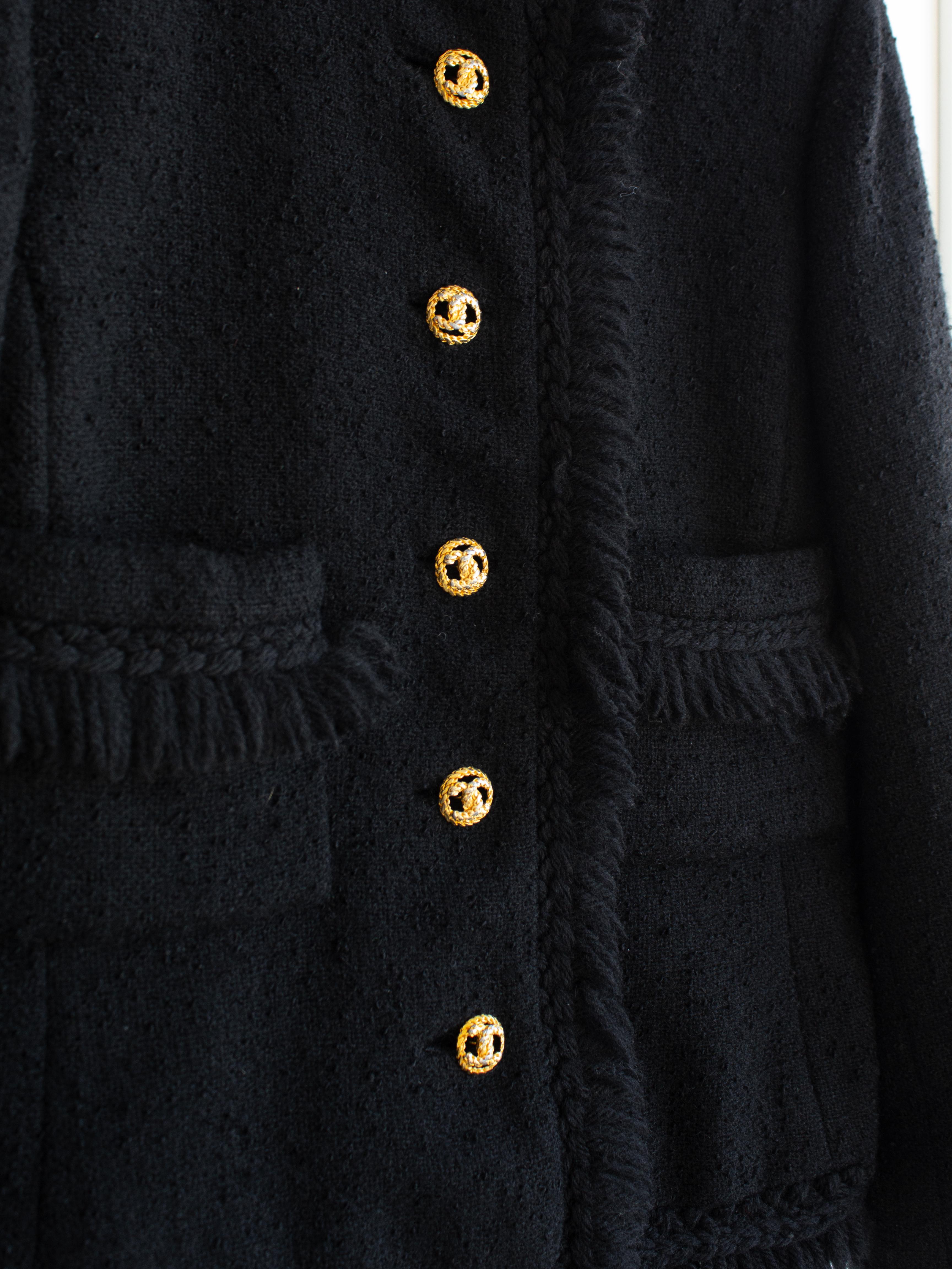 Veste Jackie à franges noire et dorée Lord & Taylor Parisiennes des années 1970 en vente 3