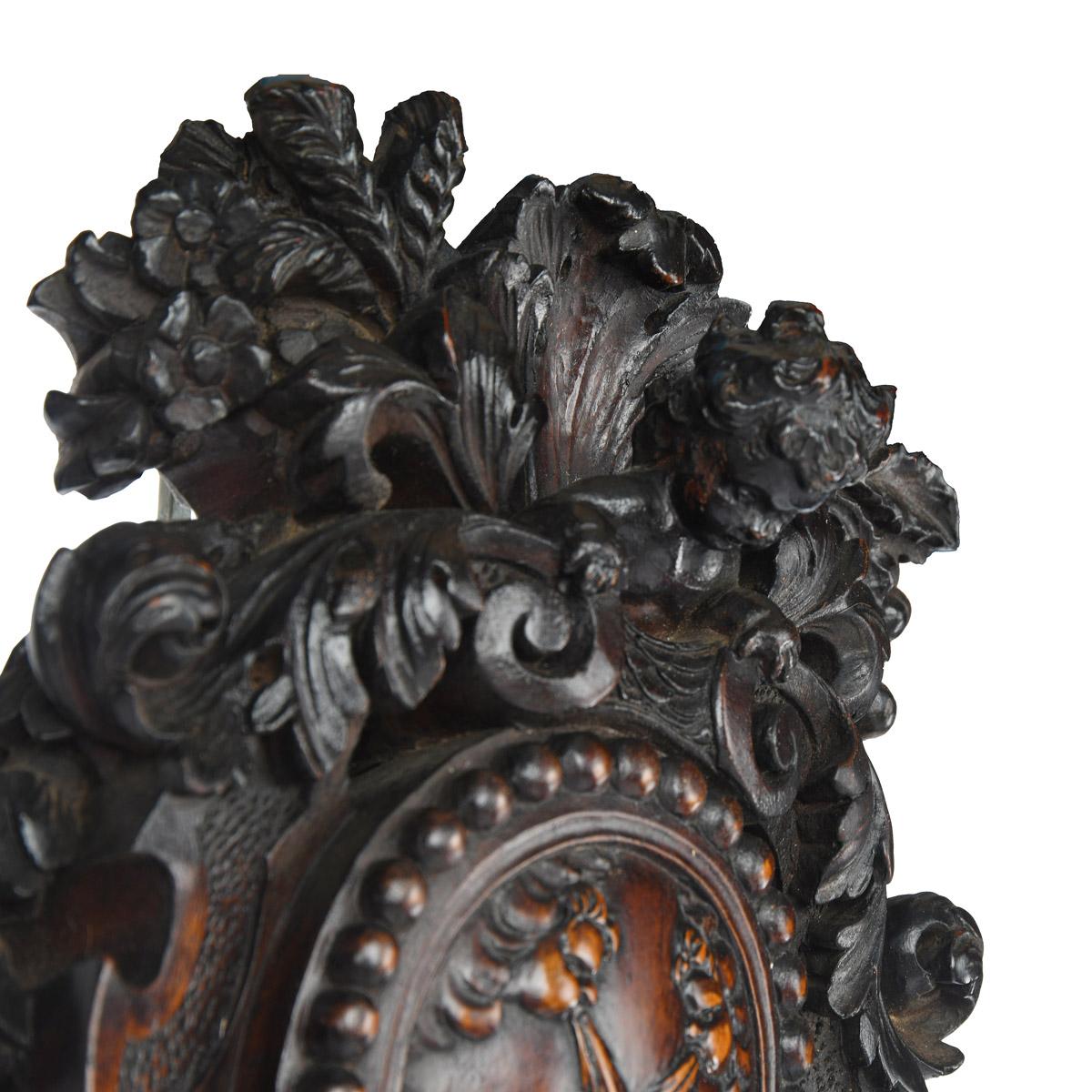 Barómetro de madera de tilo de Lord Vernon's Sudbury Hall, por J. Braund según Grinling Gibb siglo XIX en venta