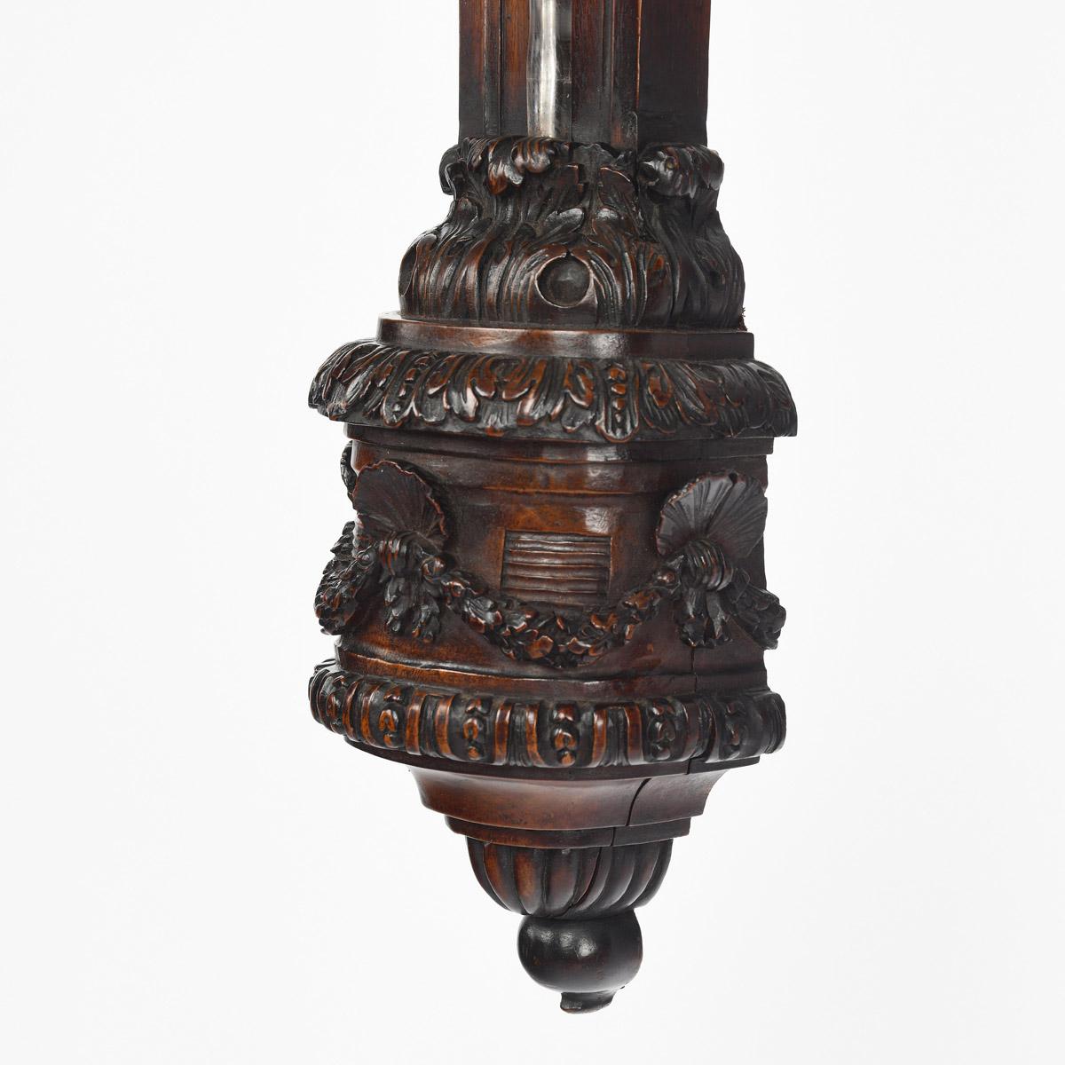 Barómetro de madera de tilo de Lord Vernon's Sudbury Hall, por J. Braund según Grinling Gibb en venta 1