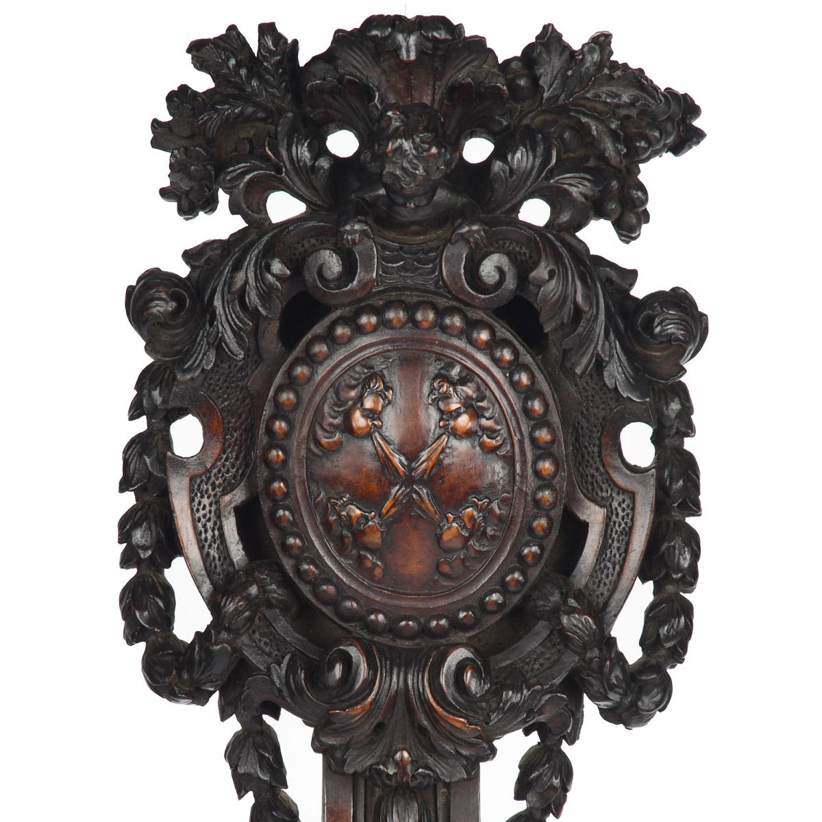 Barómetro de madera de tilo de Lord Vernon's Sudbury Hall, por J. Braund según Grinling Gibb en venta 3