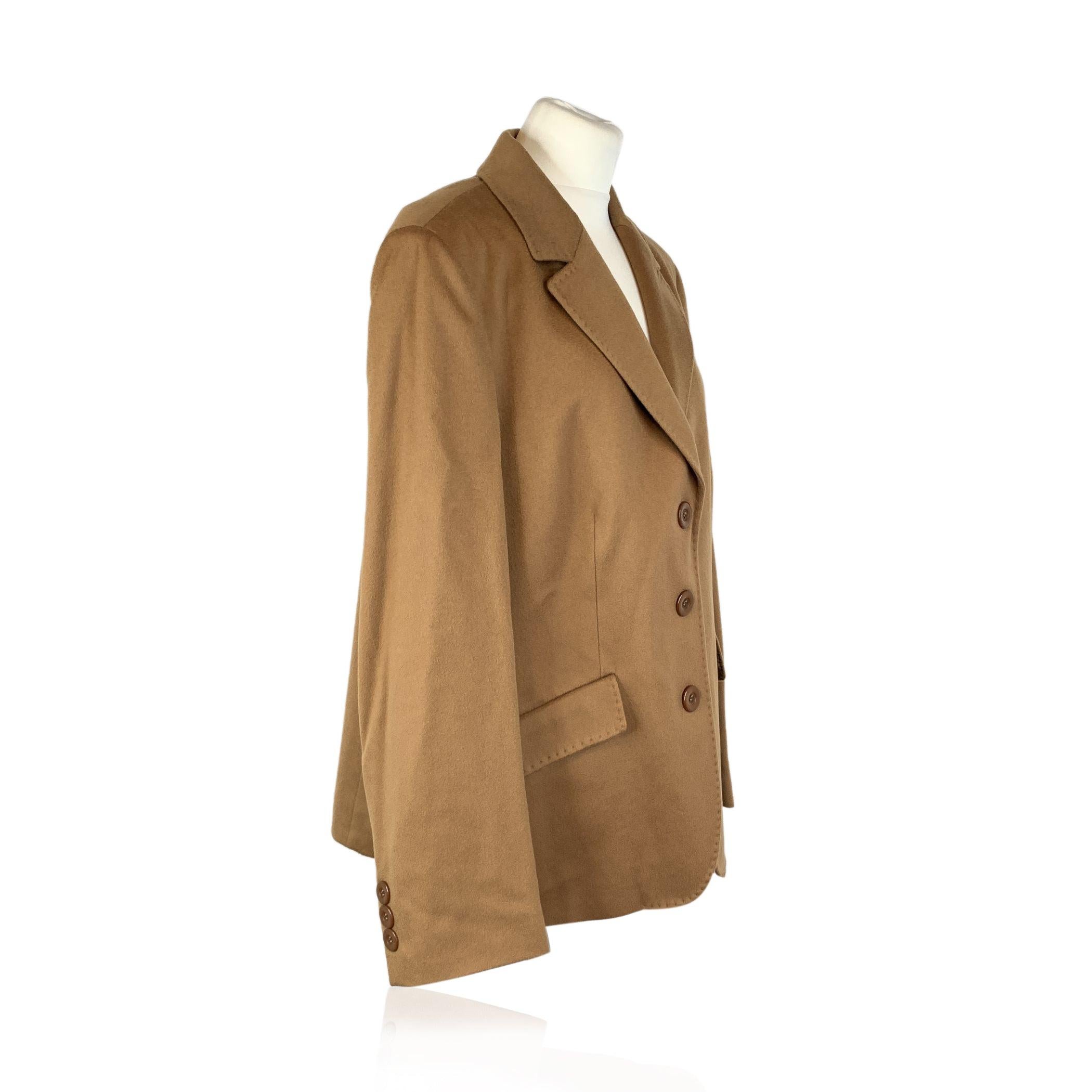 Loredana Del Monte Vintage Beige Wool Single Breasted Blazer 54 IT In Excellent Condition For Sale In Rome, Rome