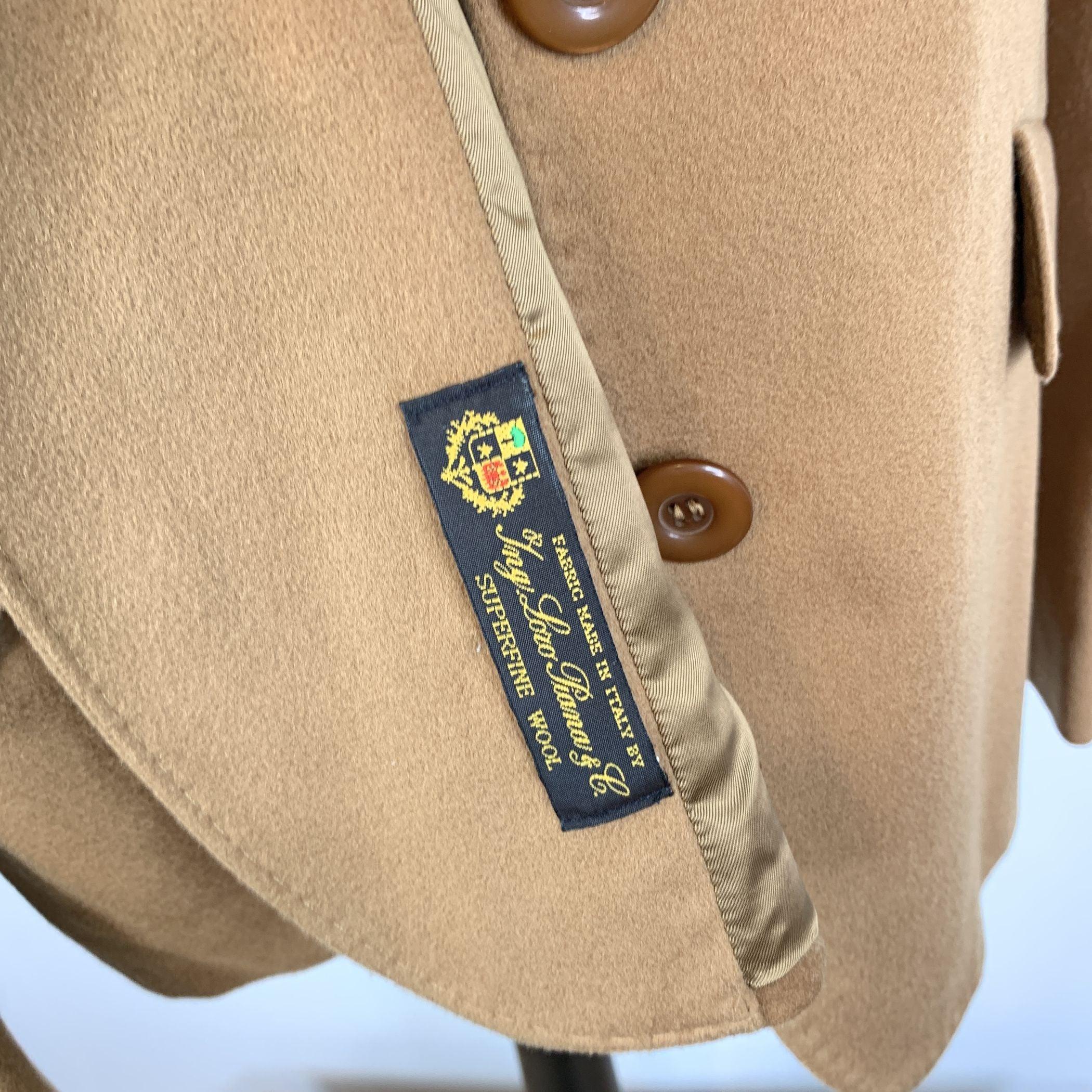 Loredana Del Monte Vintage Beige Wool Single Breasted Blazer 54 IT For Sale 1