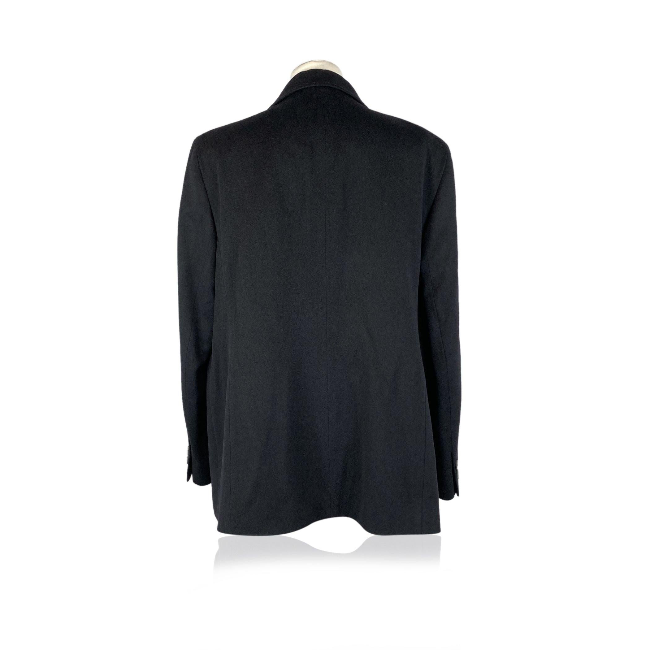 Women's or Men's Loredana Del Monte Vintage Black Wool Single Breasted Blazer 52 IT For Sale