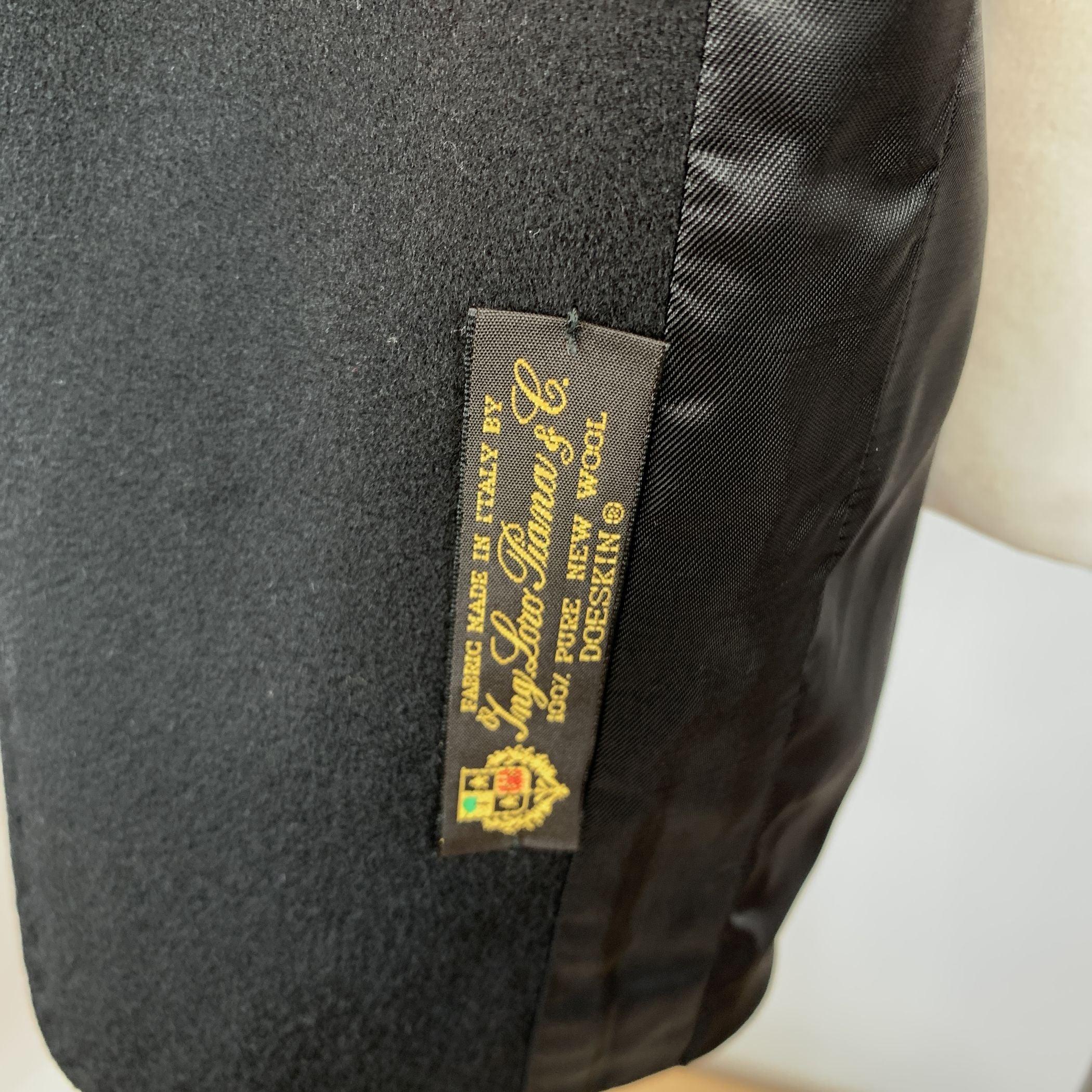 Loredana Del Monte Vintage Black Wool Single Breasted Blazer 52 IT For Sale 3