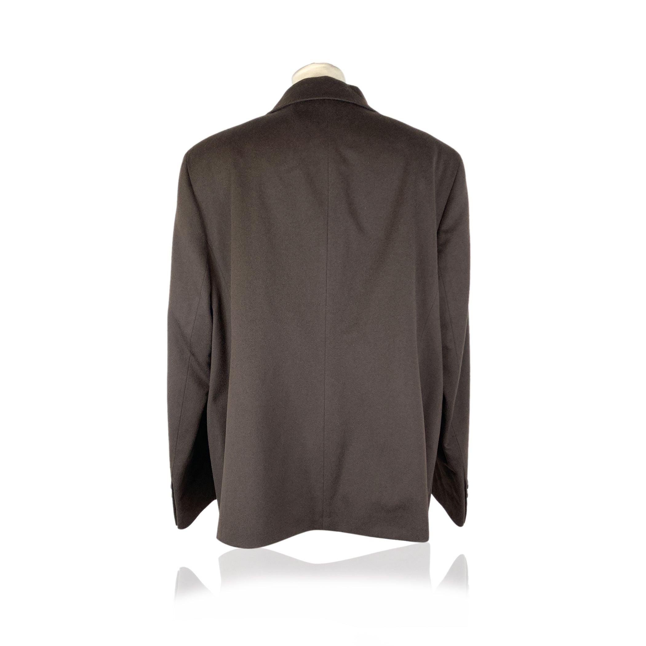 Black Loredana Del Monte Vintage Brown Wool Single Breasted Blazer 54 IT For Sale