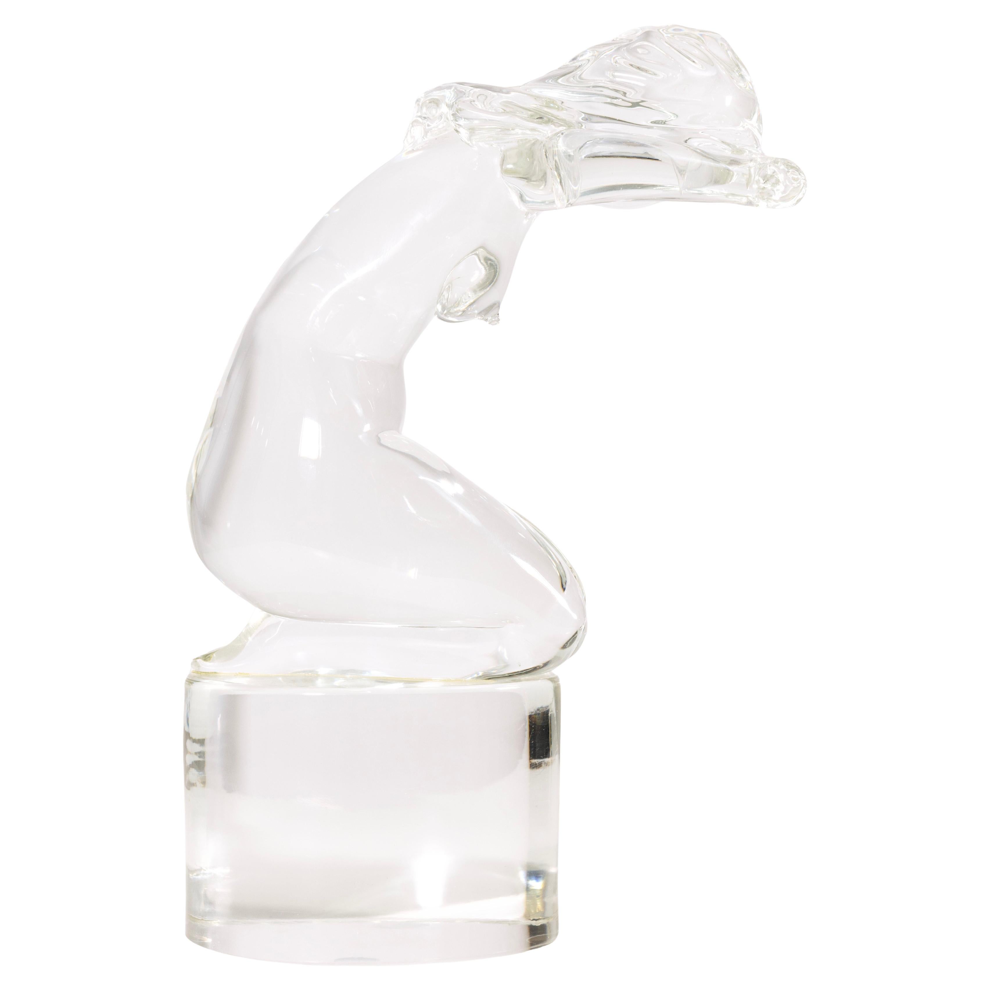 Loredano Rosin (1936-1992) Untiled (Female Figurative Nude) Signed Glass Modern