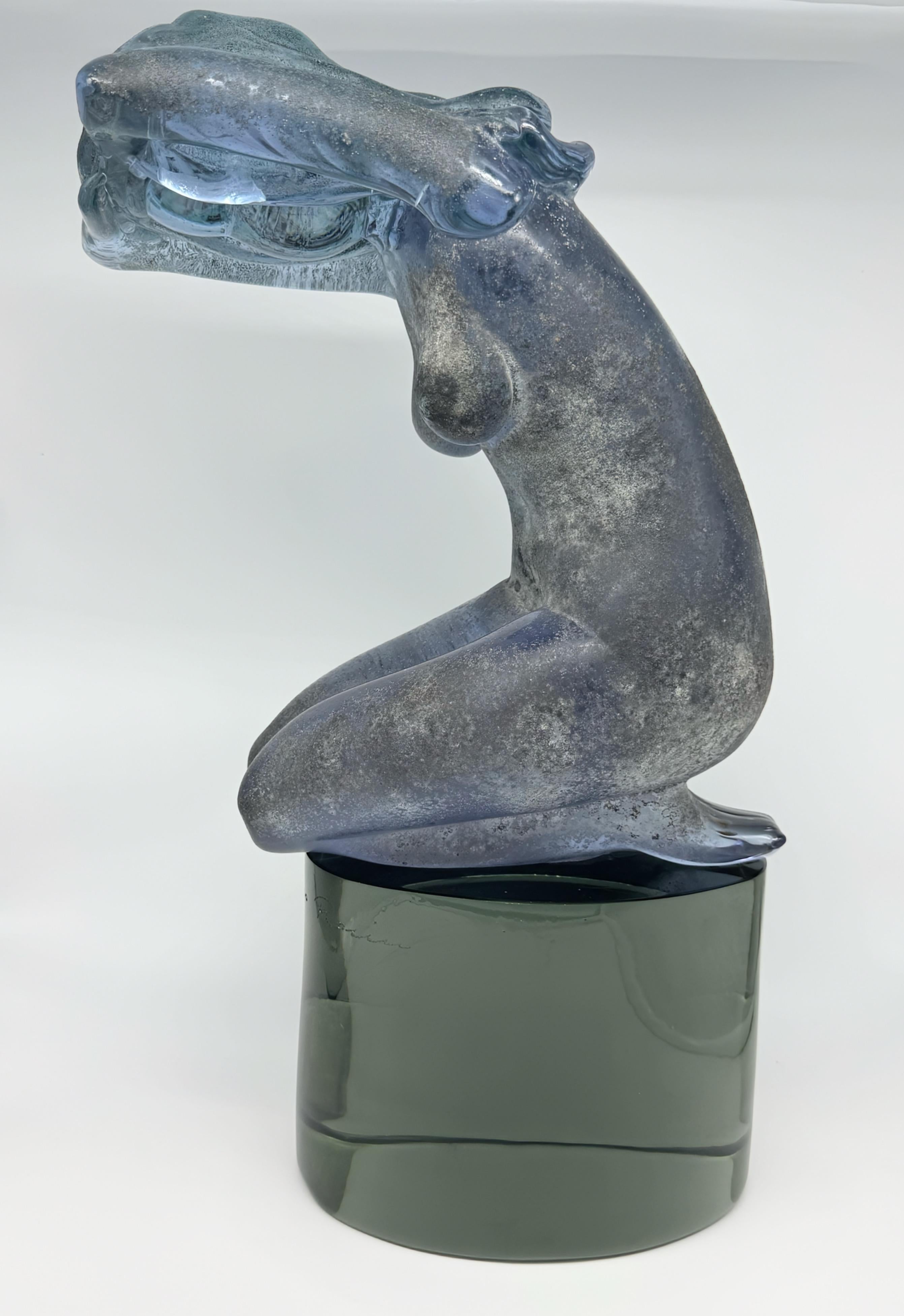 Loredano Rosin Acidato Alessandrite Glass Of A Female Figure, 1960s For Sale 2