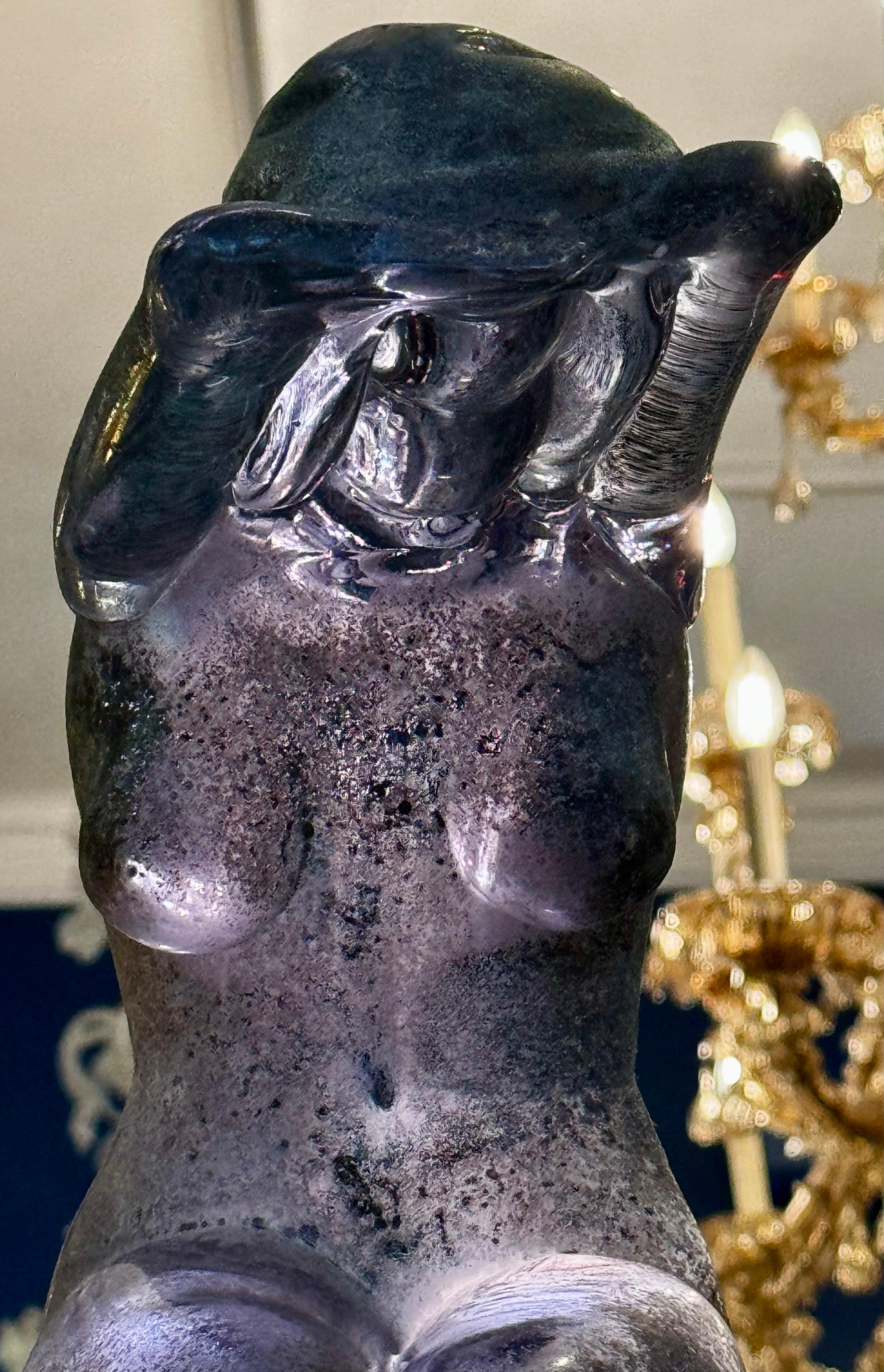 Art Glass Loredano Rosin Acidato Alessandrite Glass Of A Female Figure, 1960s For Sale