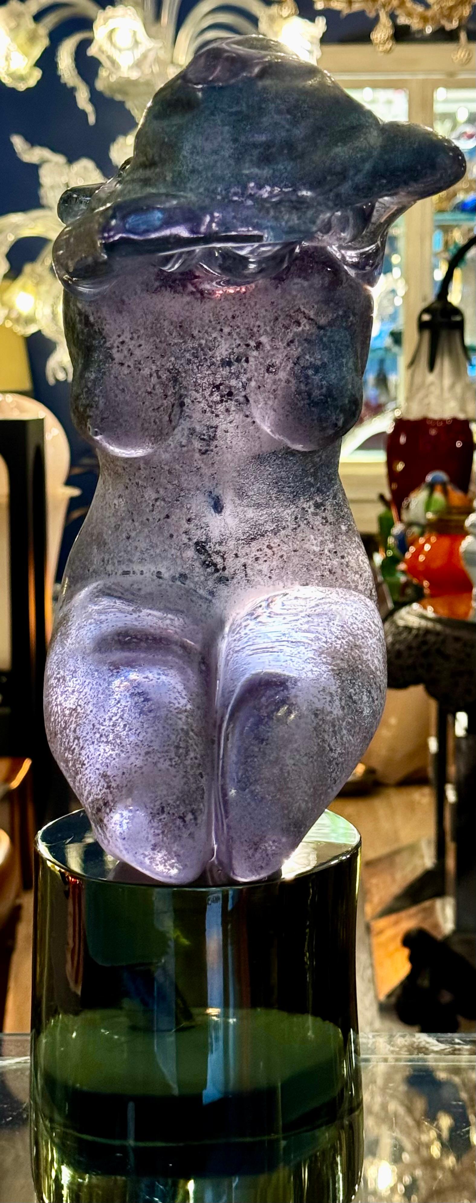 Loredano Rosin Acidato Alessandrite Glass Of A Female Figure, 1960s For Sale 1