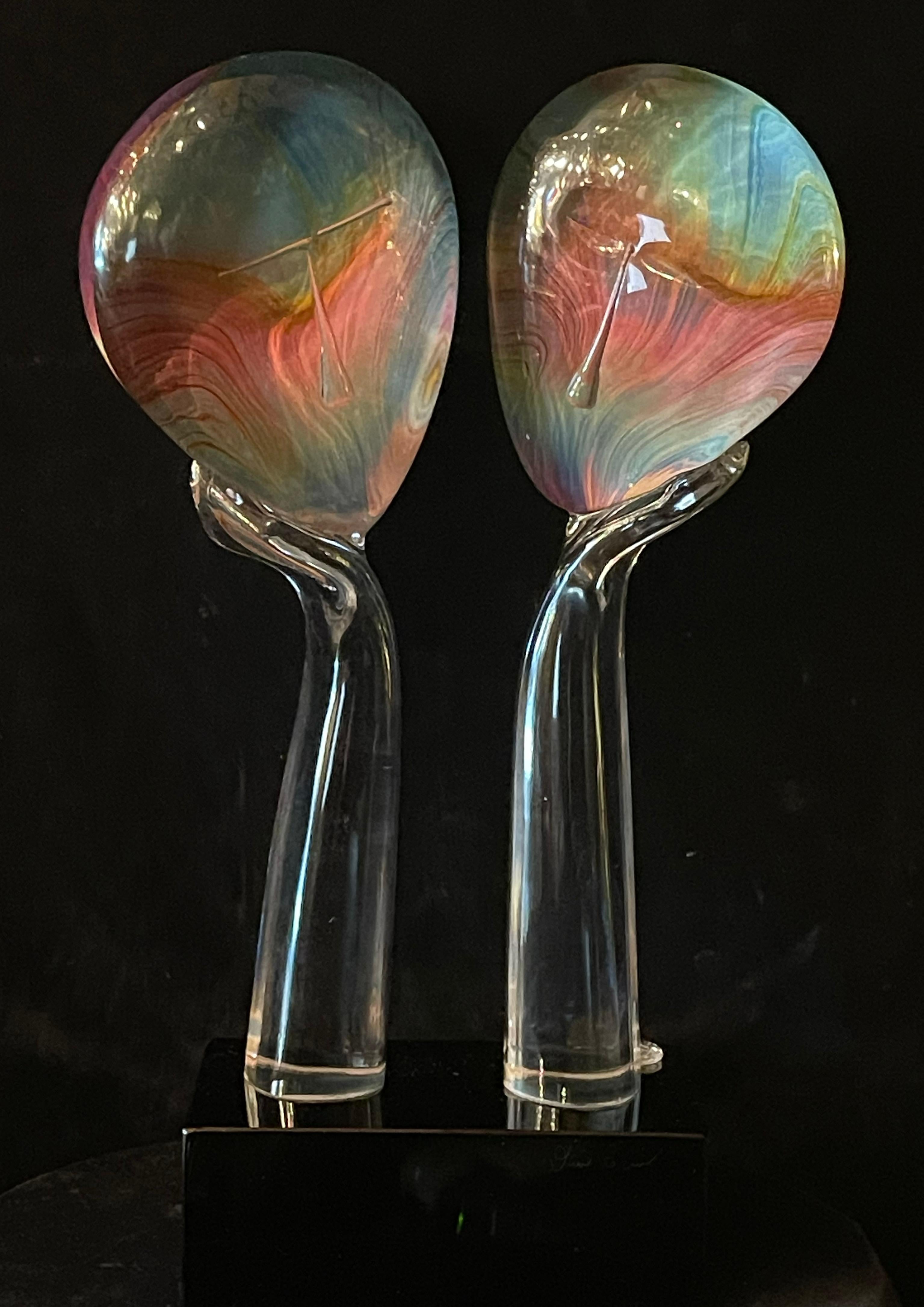 Fatto a mano Scultura in vetro 