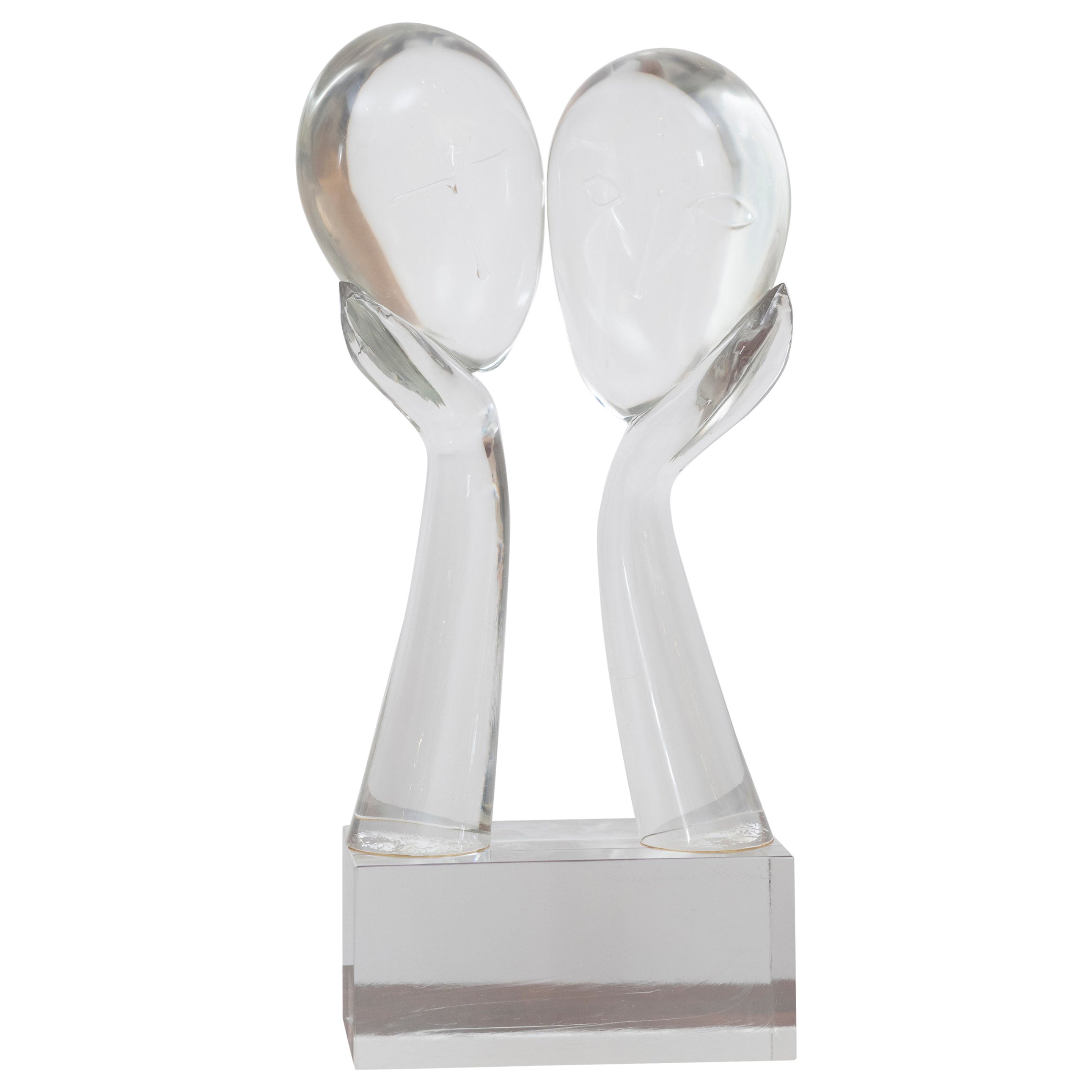 Sculpture en verre « Two Faces » de Loredano Rosin