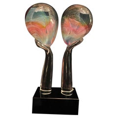 Scultura in vetro "Due volti" di Loredano Rosin