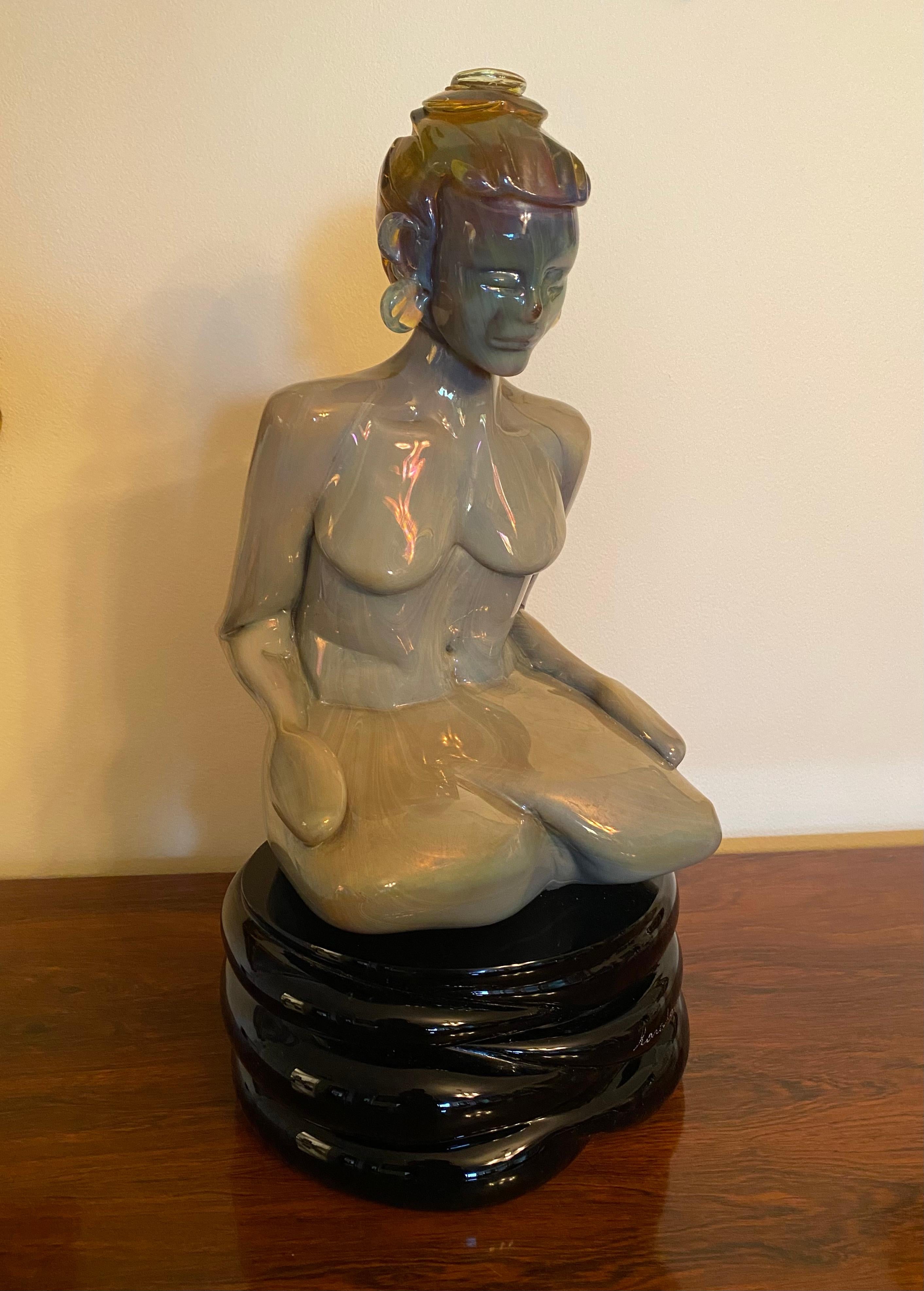 Loredano Rosin raro Buddha in vetro calcedonia in vendita 1