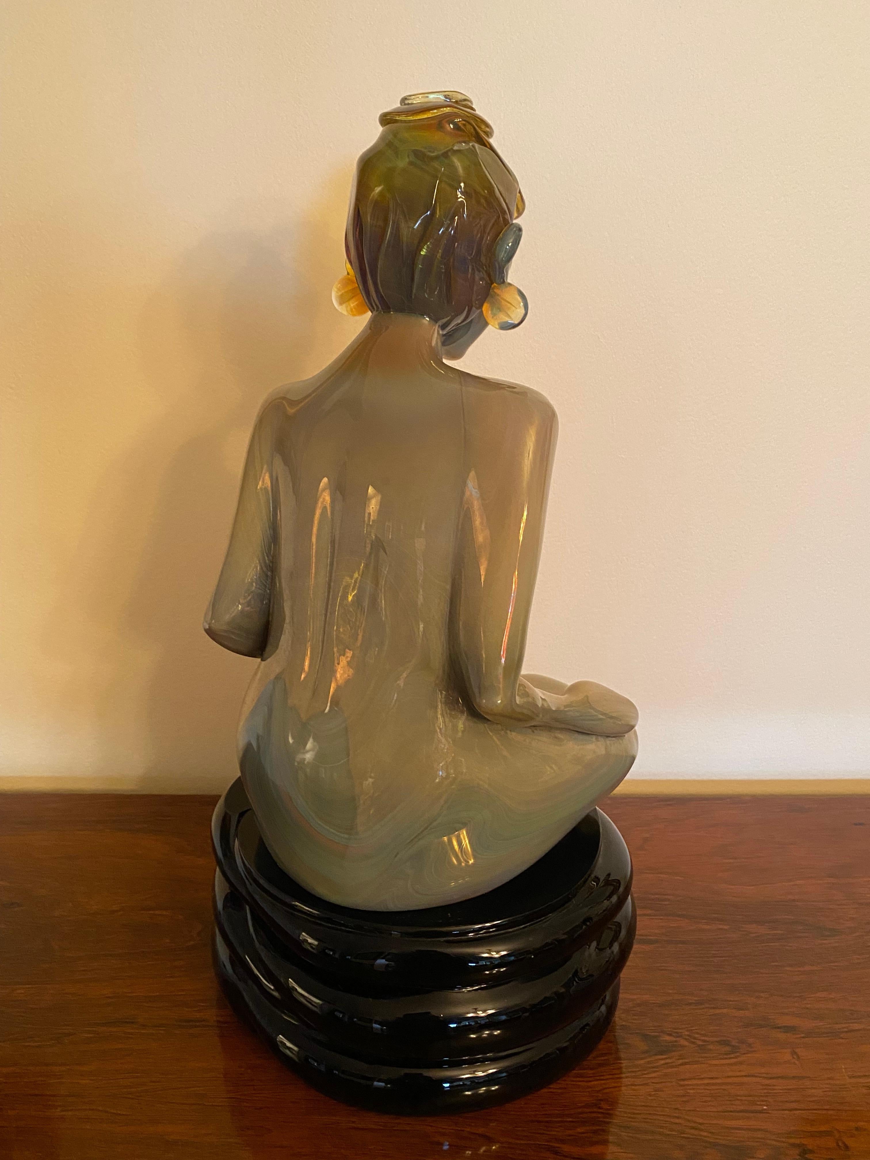 Loredano Rosin raro Buddha in vetro calcedonia in vendita 4