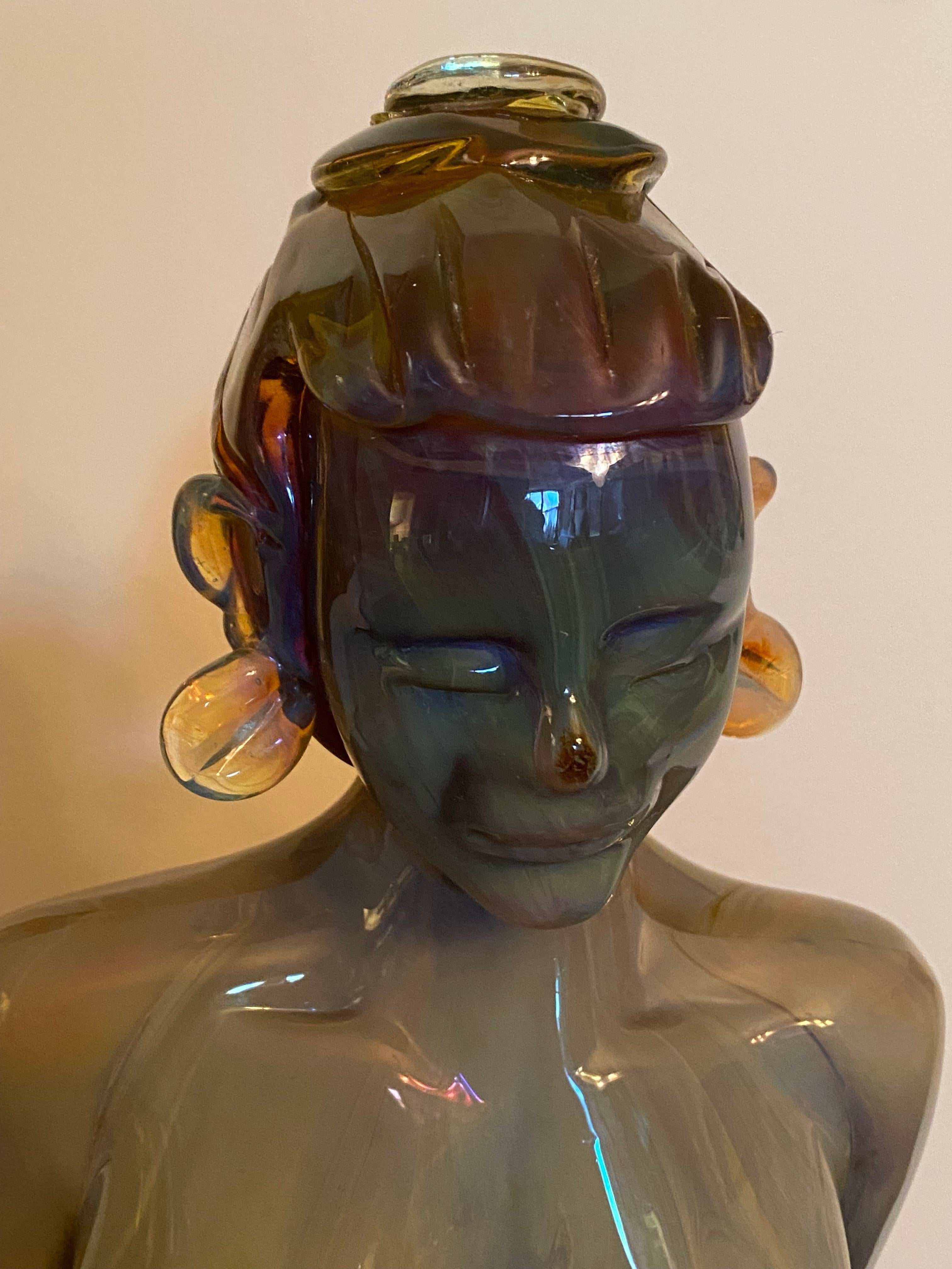 Loredano Rosin raro Buddha in vetro calcedonia in vendita 6