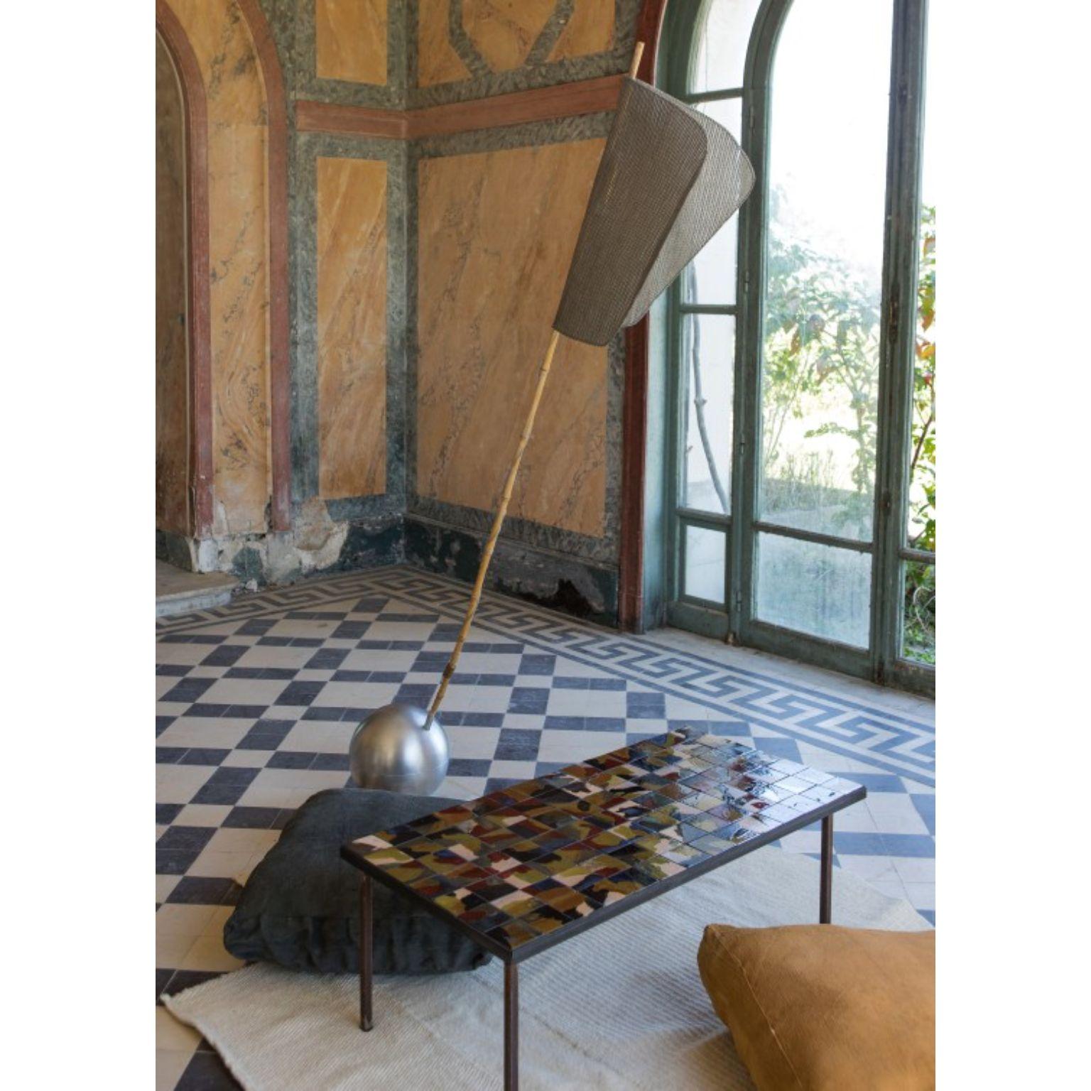 L'Orée Coffee Table by Mylene Niedzialkowski
Dimensions: D 52 x W 104 x H 41.
Materials: Sandstone, steel and enamel.

Ceramic tile coffee table made entirely by hand, L'orée is adorned with strong painted shapes with changing details. French