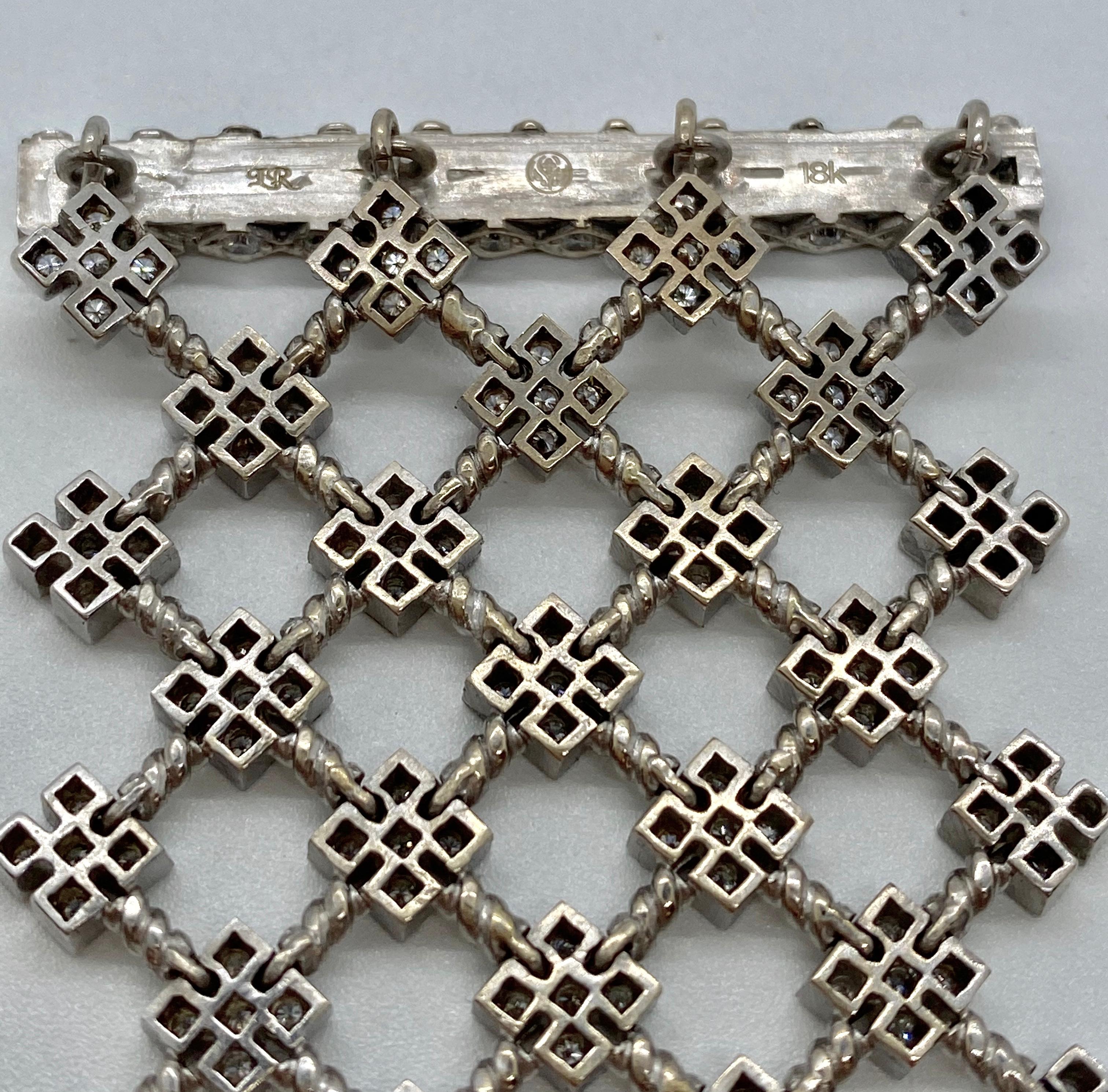 Women's or Men's Loree Rodkin 18 Karat White Diamond Cross Gothic Bracelet For Sale