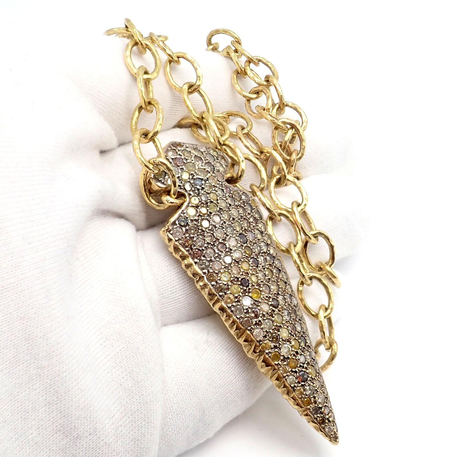 Loree Rodkin Diamond Arrowhead Gold Pendant Necklace Estate of Jackie Collins For Sale 5