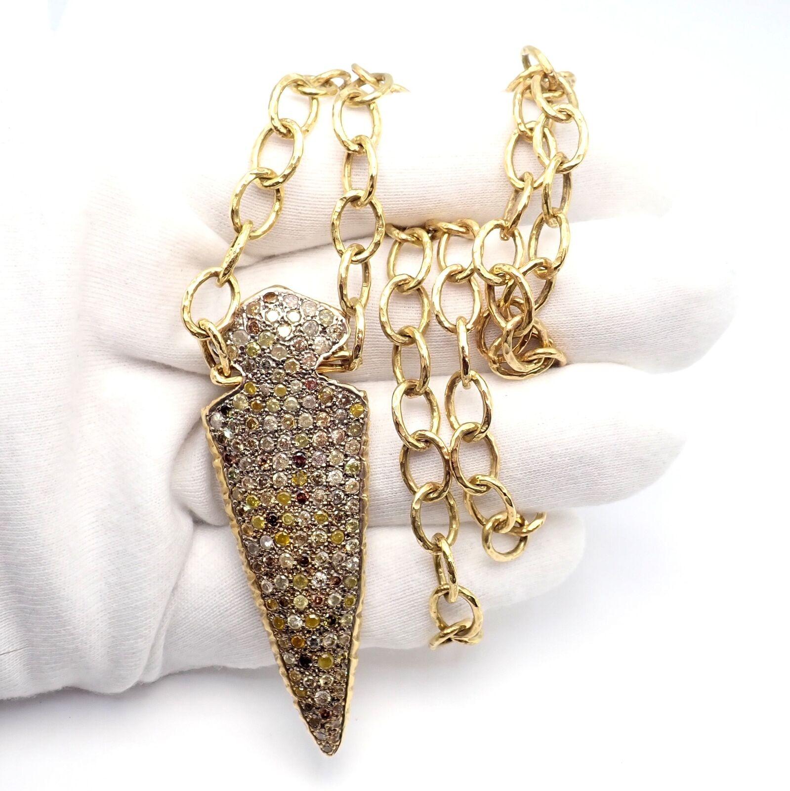 Loree Rodkin Diamond Arrowhead Gold Pendant Necklace Estate of Jackie Collins For Sale 6