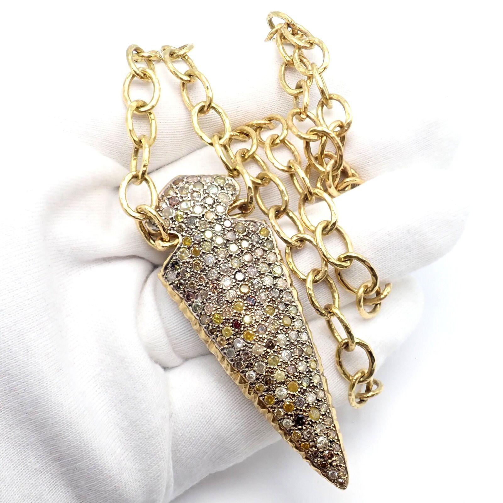 Loree Rodkin Diamond Arrowhead Gold Pendant Necklace Estate of Jackie Collins For Sale 2