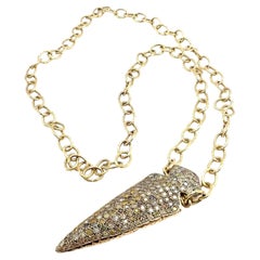 Vintage Loree Rodkin Diamond Arrowhead Gold Pendant Necklace Estate of Jackie Collins