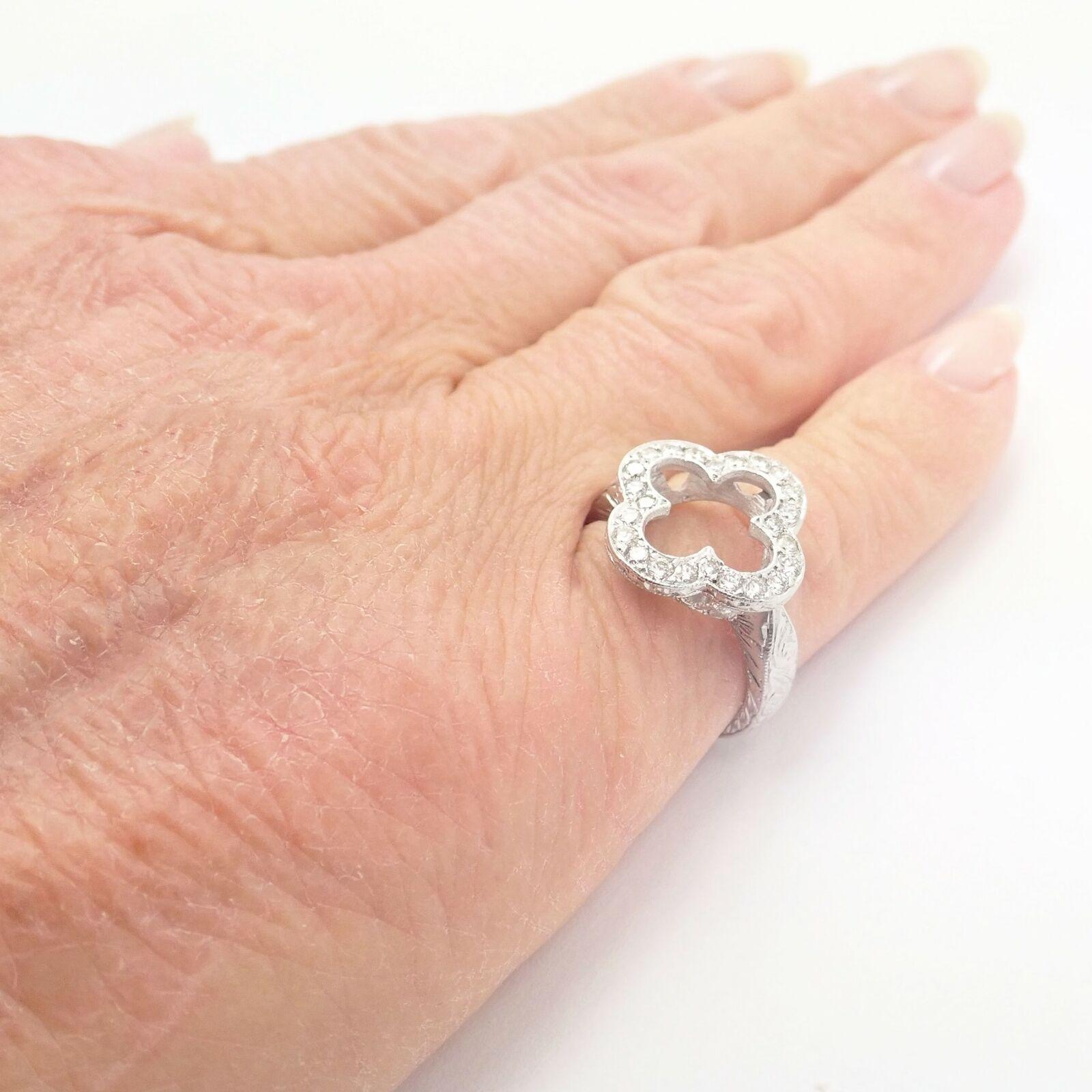 Women's or Men's Loree Rodkin Diamond Clover White Gold Ring