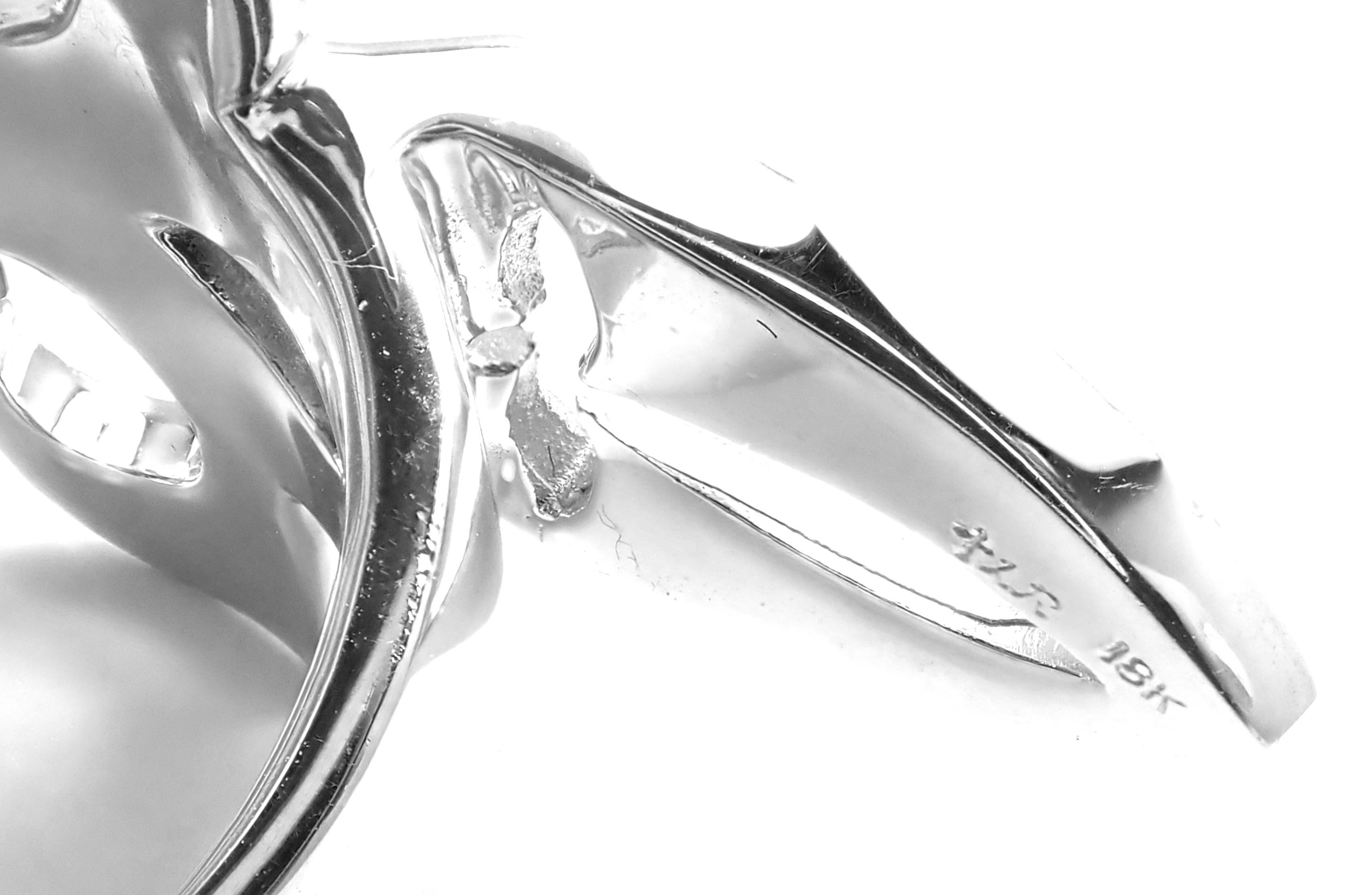Brilliant Cut Loree Rodkin Diamond Fleur-de-Lis White Gold Ring For Sale