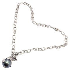 Collana di diamanti e platino con perle di Tahiti dei mari del sud di Loree Rodkin