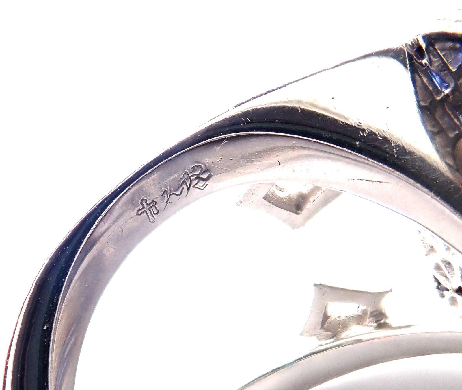 Loree Rodkin Diamond Sapphire Skull White Gold Ring For Sale 3