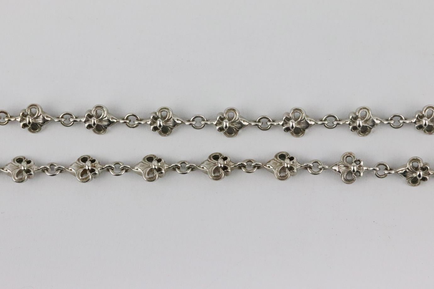 Gray Loree Rodkin Fleur De Lis 18k White Gold Necklace