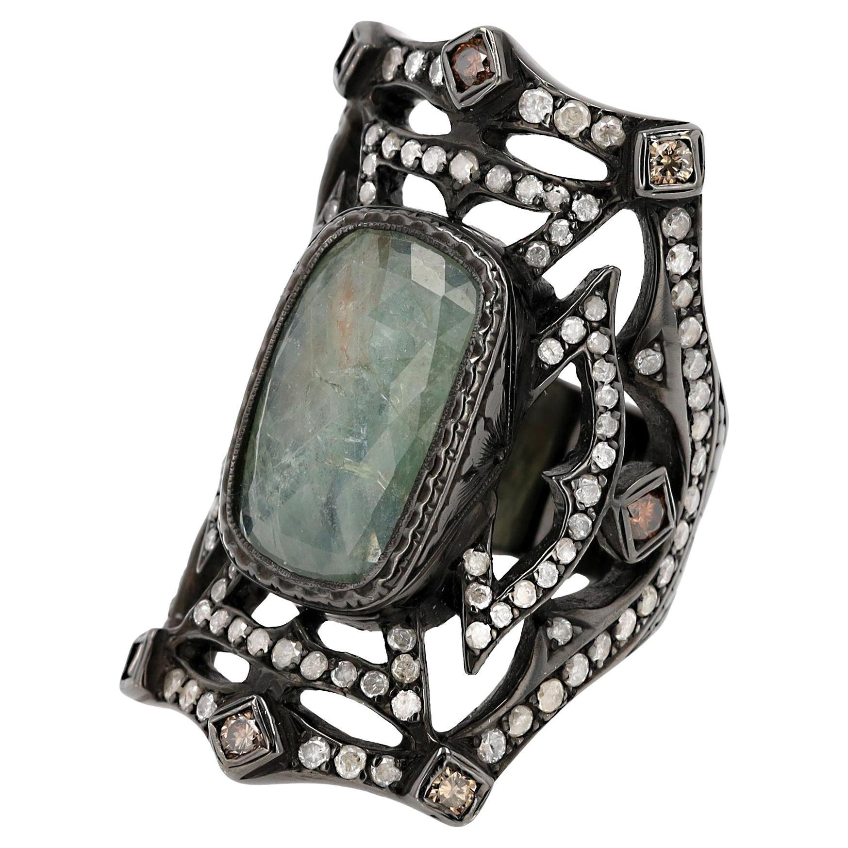 Loree Rodkin Anello Cocktail Gotico con Diamante Centrale da 6 Carati in vendita