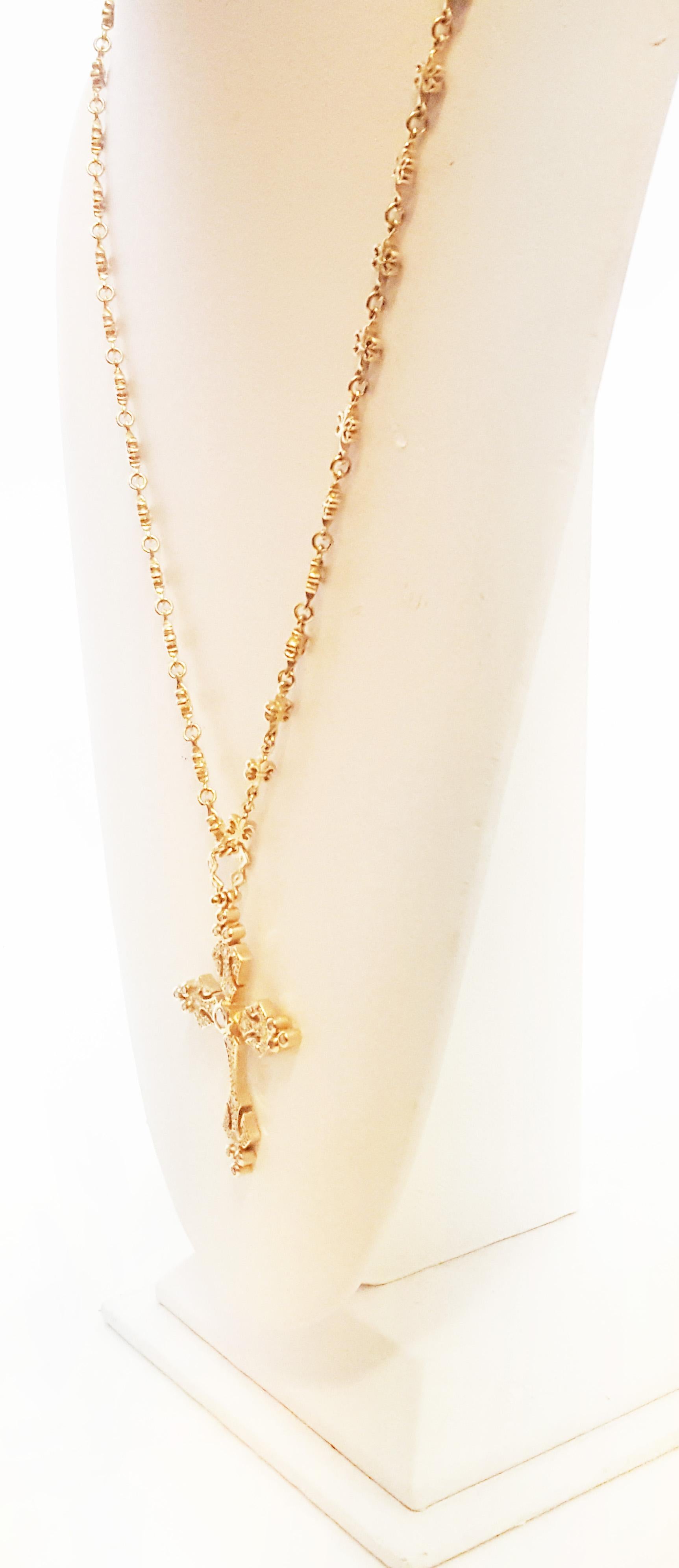 gold gothic cross necklace