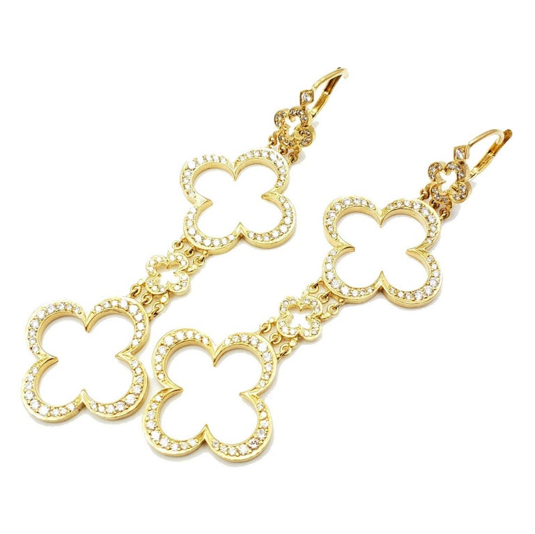 Loree Rodkin Large Diamond Cross Yellow Gold Earrings For Sale at 1stDibs