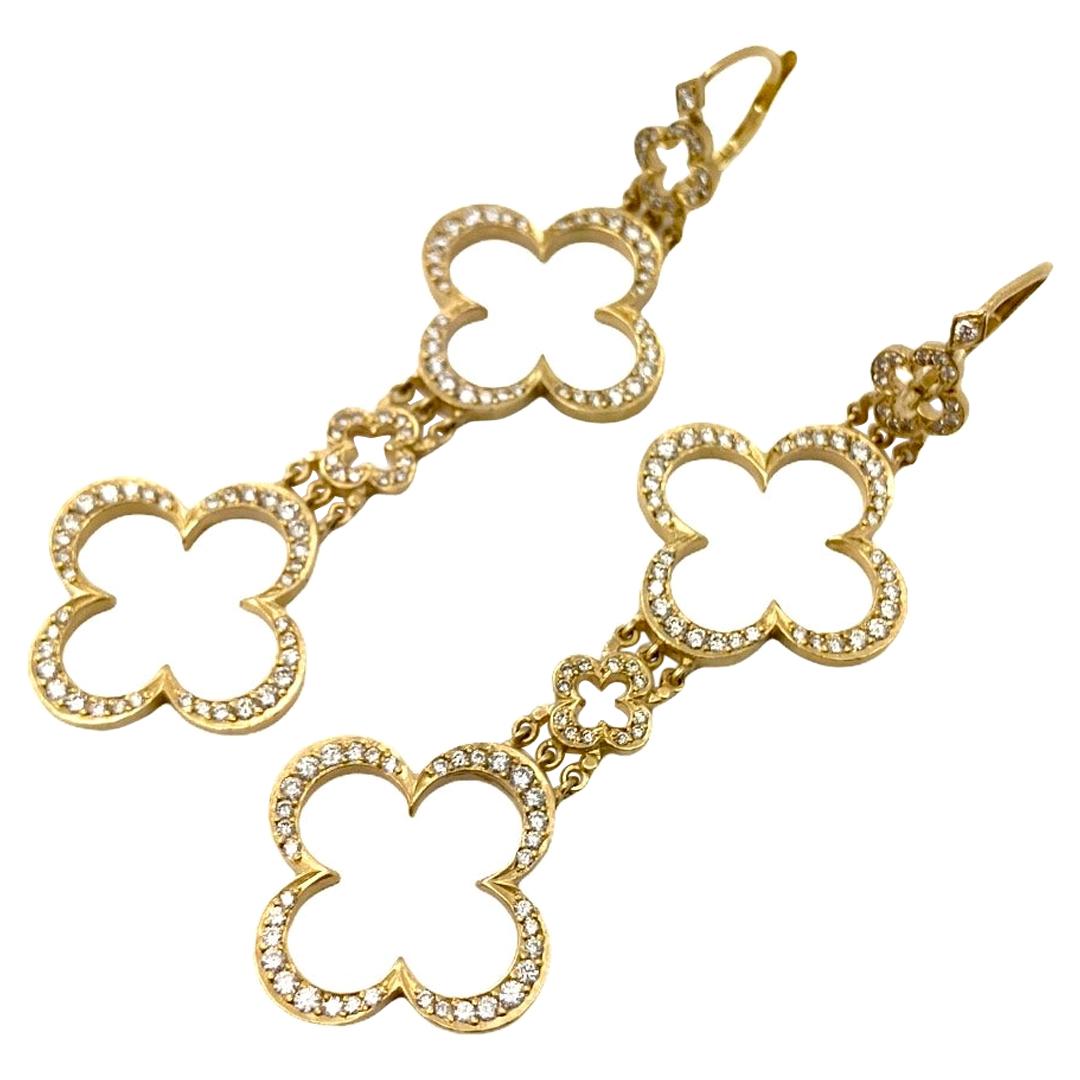 Loree Rodkin Large Diamond Cross Yellow Gold Earrings For Sale