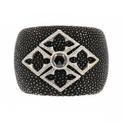 Loree Rodkin Wide Cuff Shagreen Diamond Bracelet