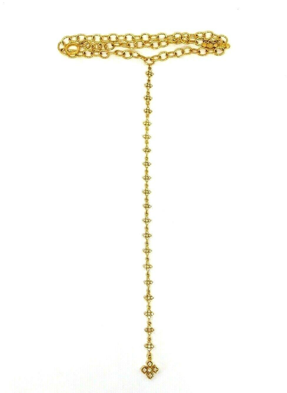 Loree Rodkin Yellow Gold Diamond Chain Lariat Y-Necklace 2