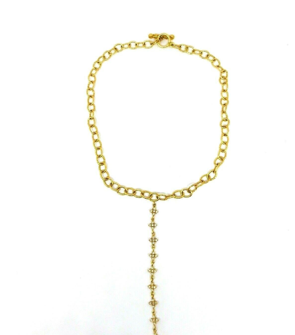 Loree Rodkin Yellow Gold Diamond Chain Lariat Y-Necklace 1