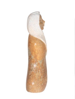 "Earth Sister, " Carved Yellow Brazilian Soapstone, Signed