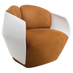 Lorelei Orange Nubuck Leather Armchair