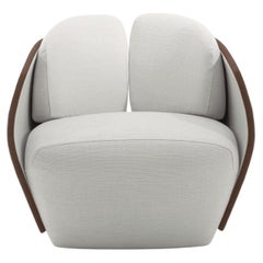 Lorelei White Fabric and Leather Armchair Lorelei White Fabric and Leather Armchair