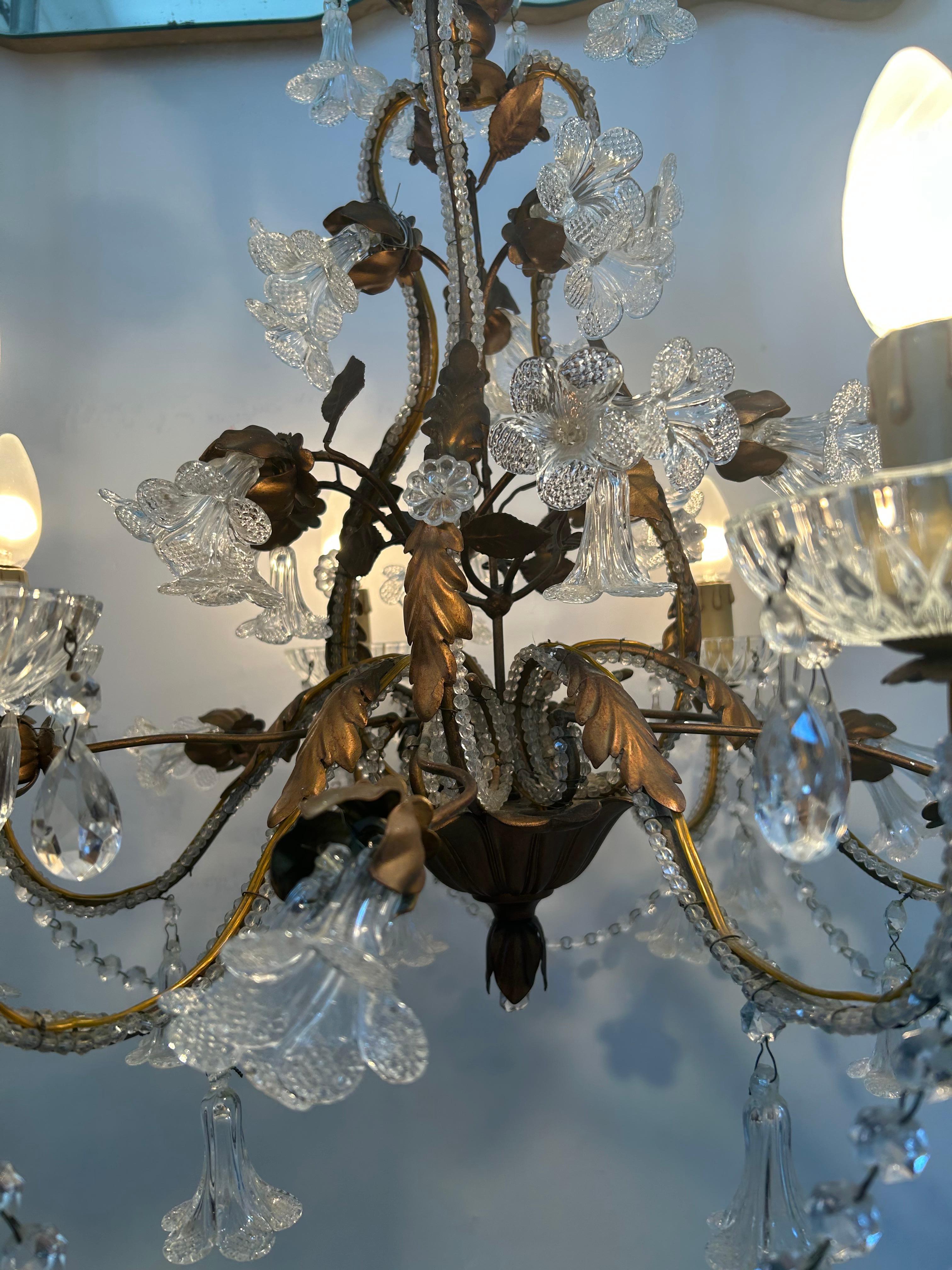 Lorelie's Dream, Sparkling and Romantic Murano Chandelier, 1950's For Sale 3