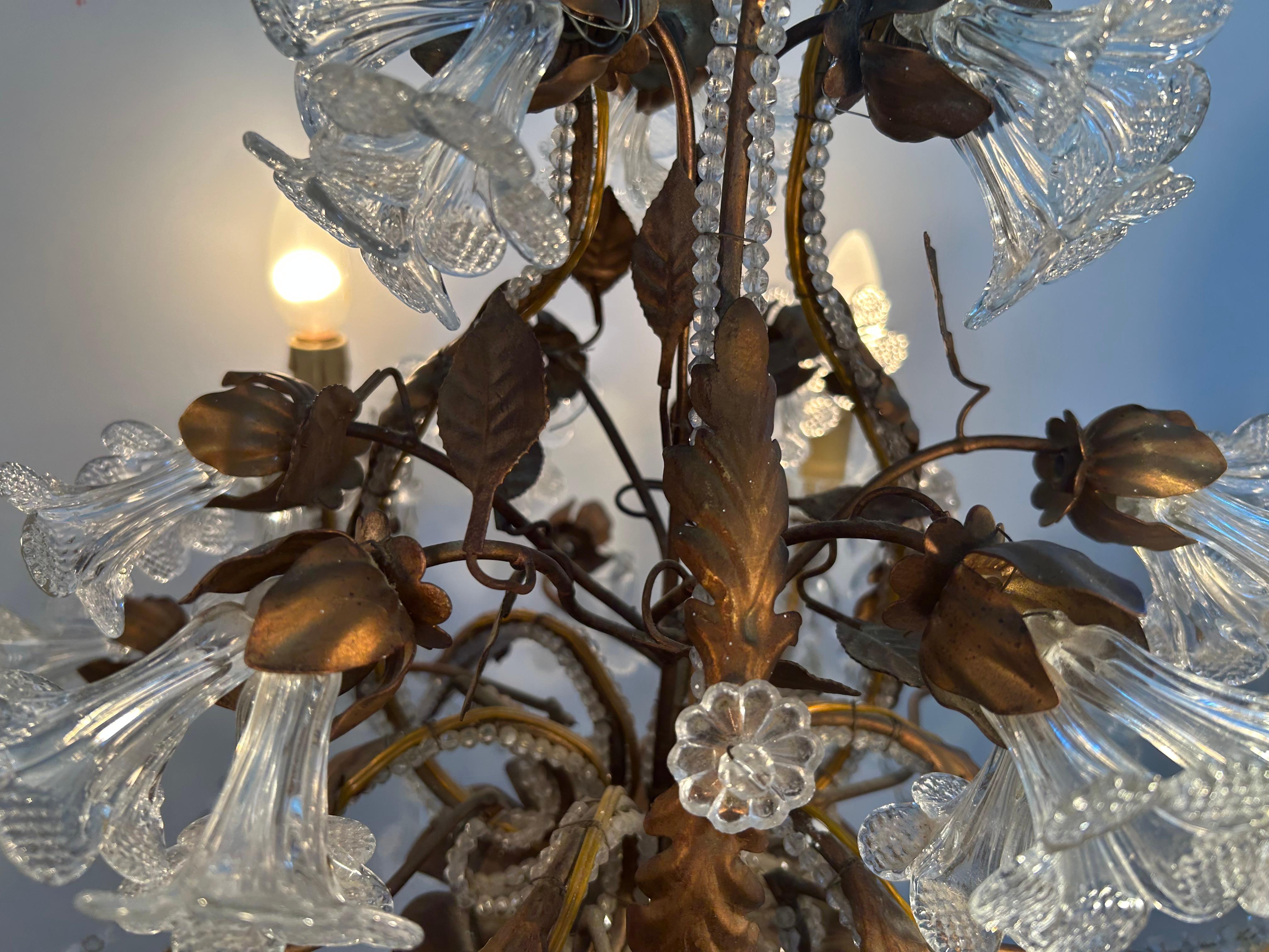 Lorelie's Dream, Sparkling and Romantic Murano Chandelier, 1950's For Sale 4